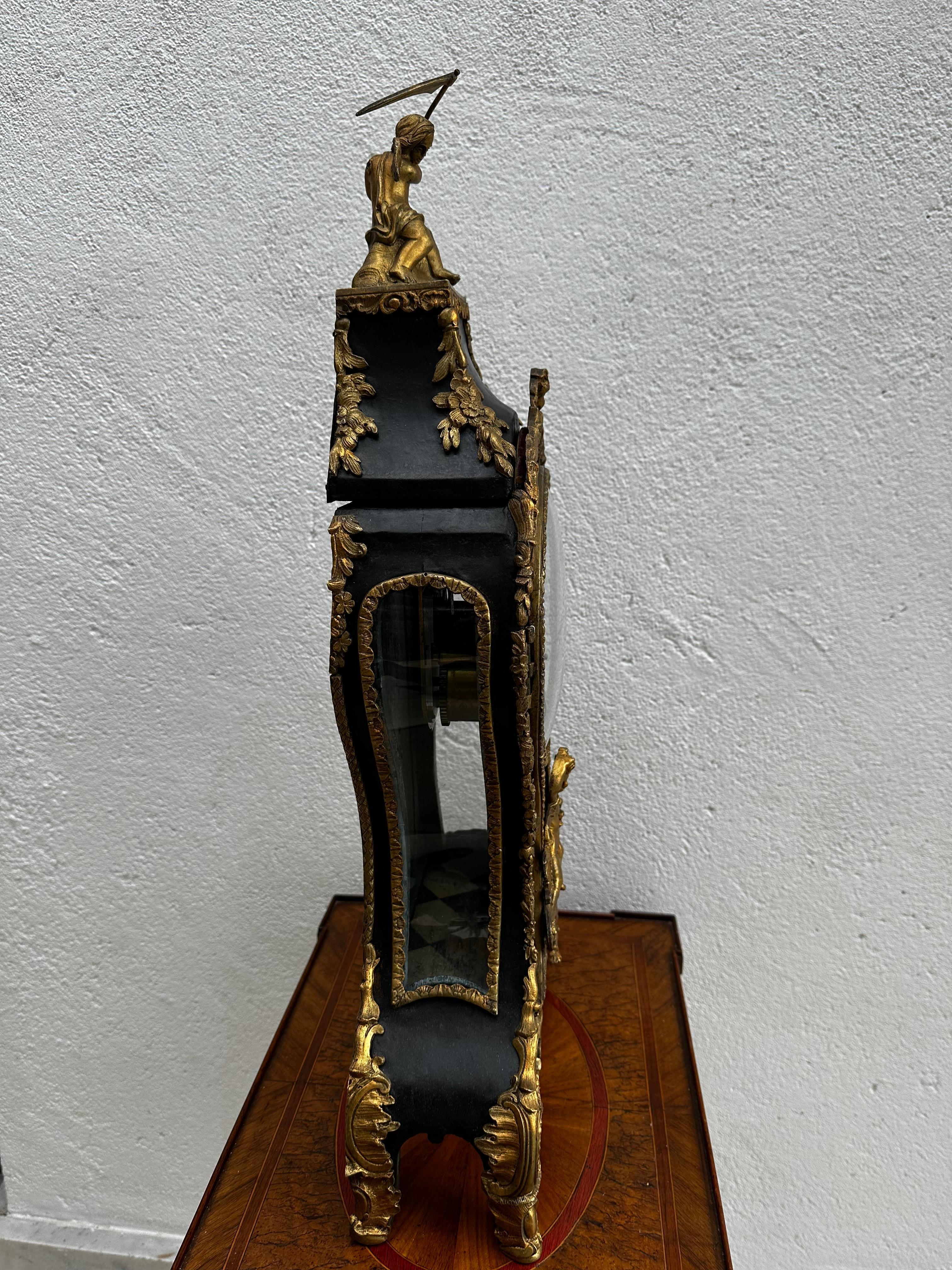 Late 19th Century table clock, made in Stockholm by Auguste Bourdillon For Sale 2