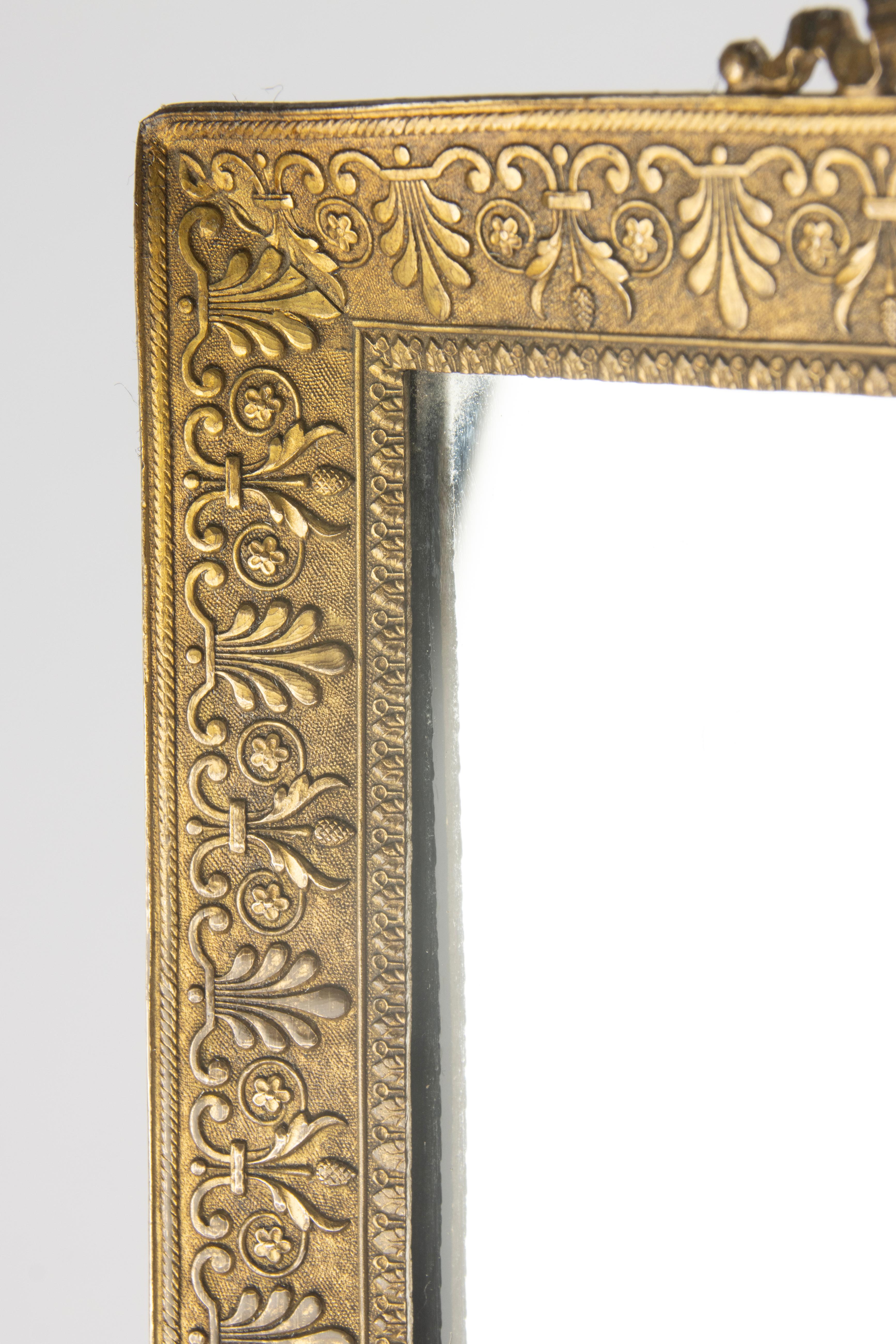 Late 19th Century Table Mirror / Picture Frame - Empire Style - Gilt Bronze For Sale 8