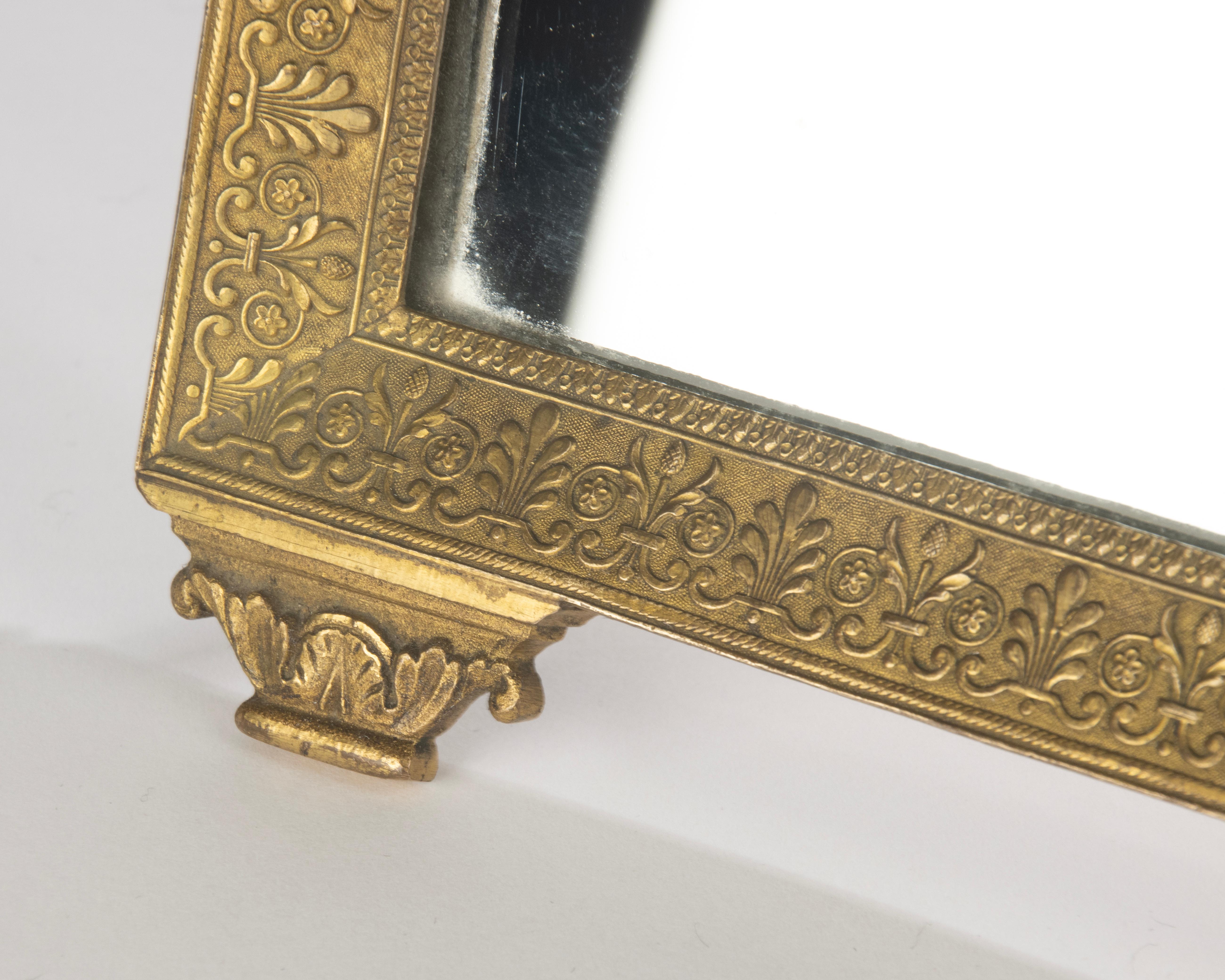 Late 19th Century Table Mirror / Picture Frame - Empire Style - Gilt Bronze For Sale 9
