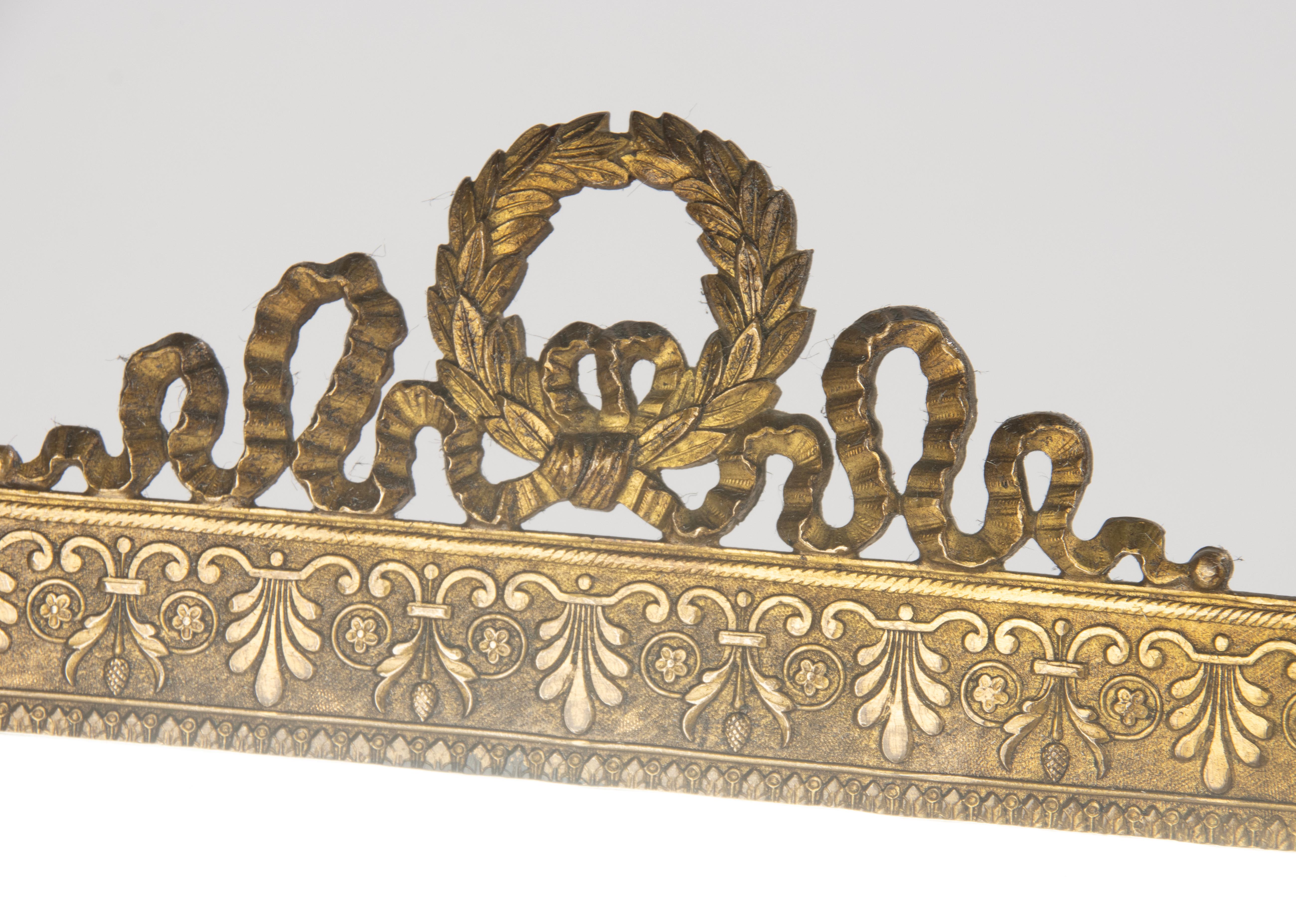 Late 19th Century Table Mirror / Picture Frame - Empire Style - Gilt Bronze For Sale 1