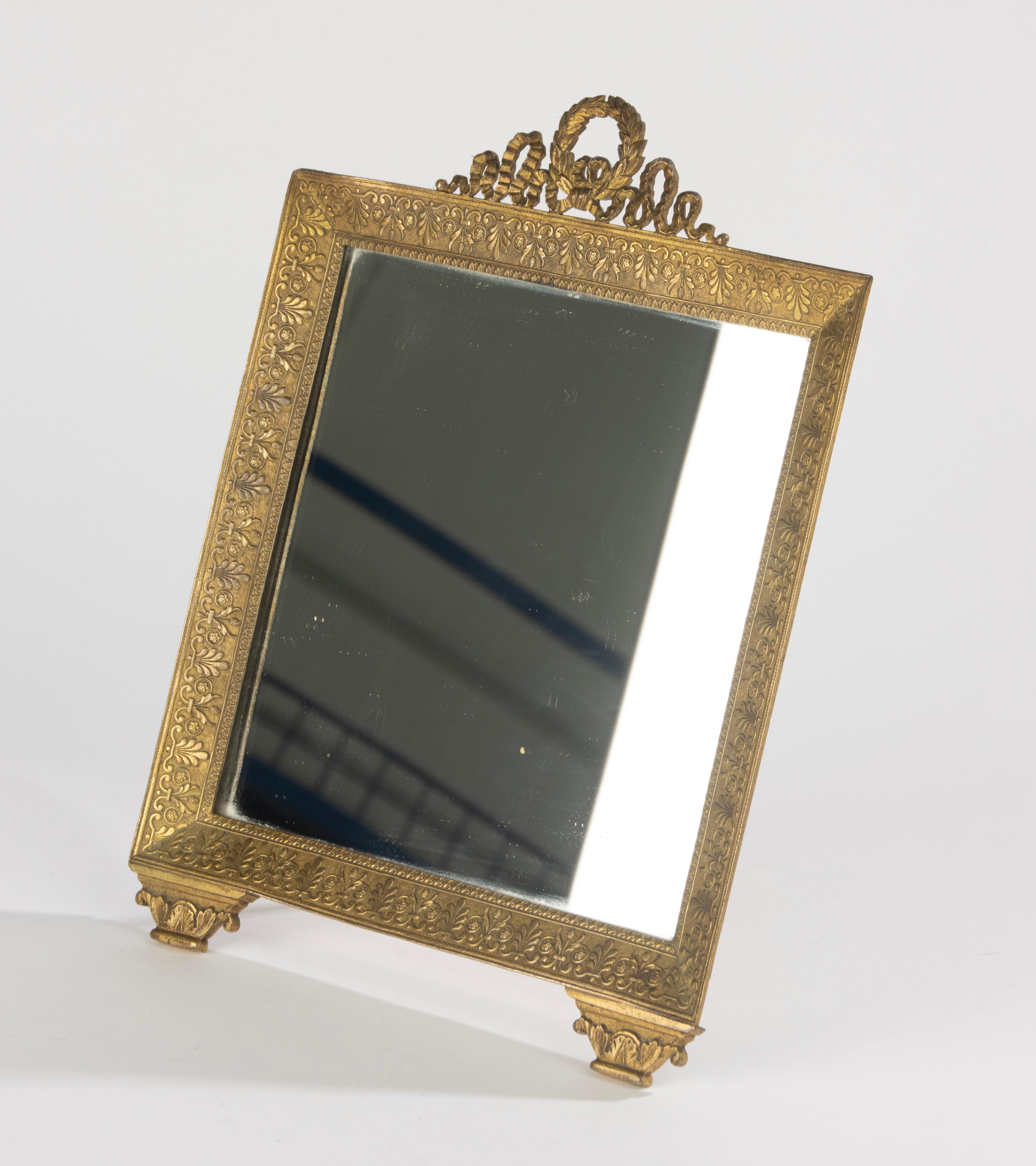 Late 19th Century Table Mirror / Picture Frame - Empire Style - Gilt Bronze For Sale 2