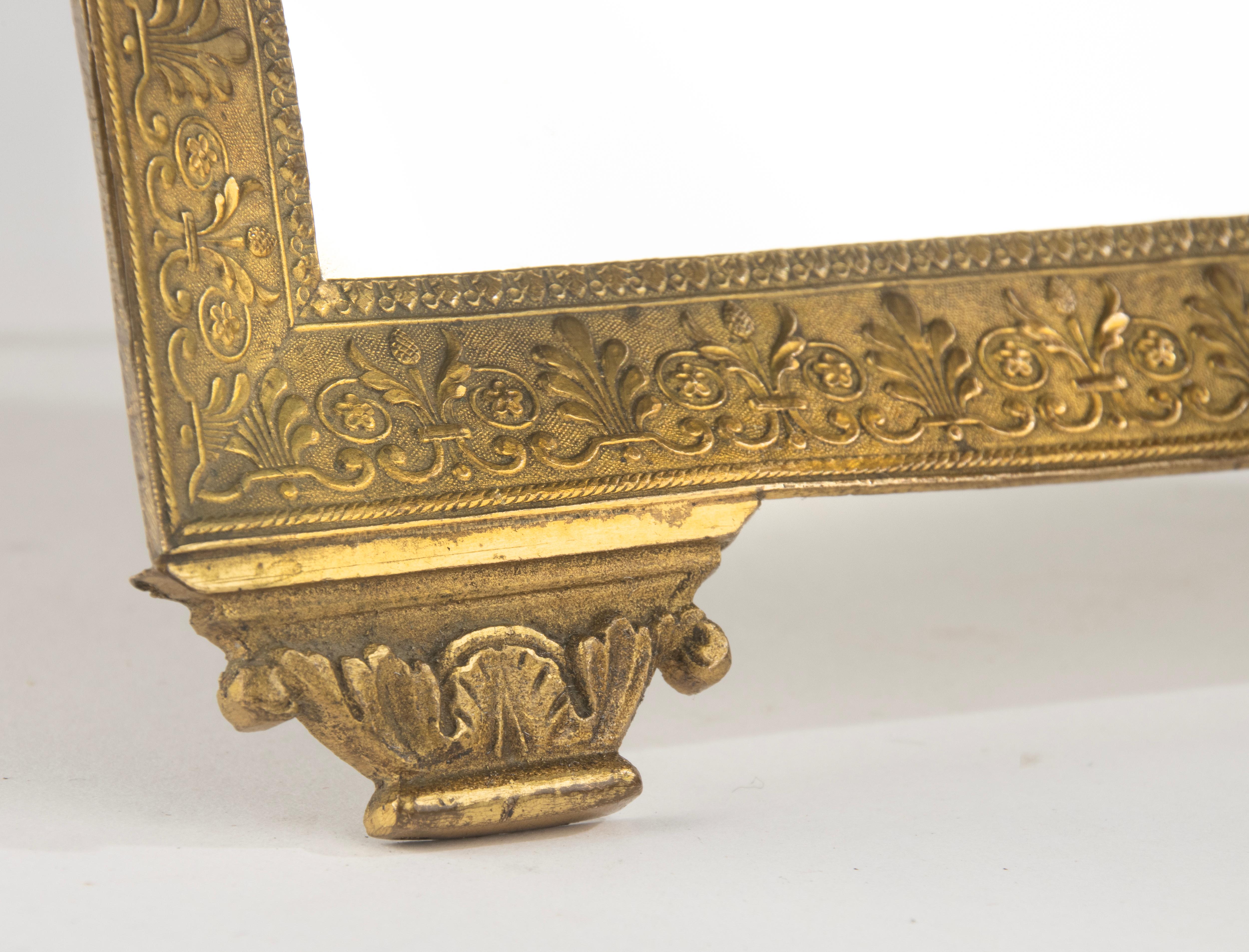 Late 19th Century Table Mirror / Picture Frame - Empire Style - Gilt Bronze For Sale 3