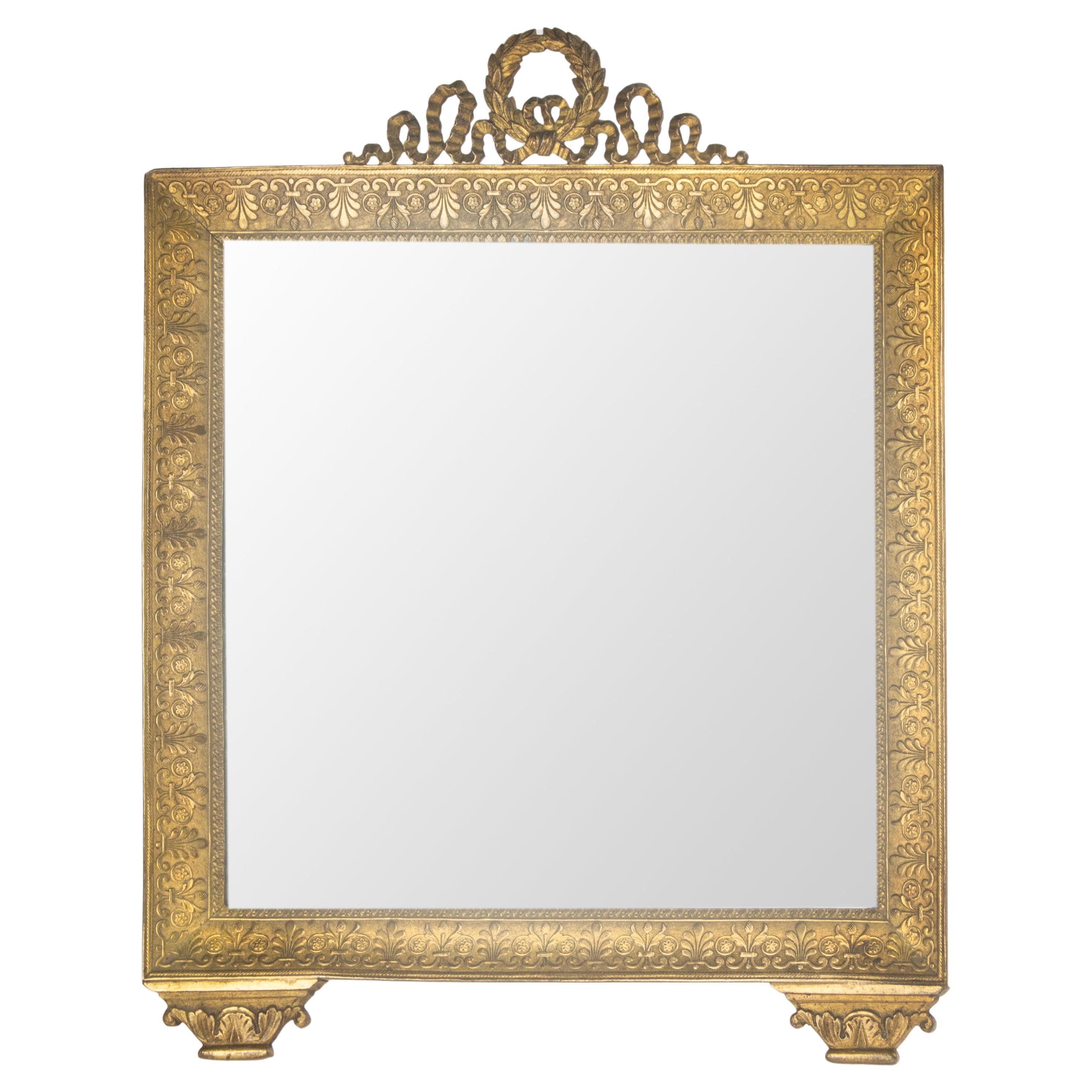 Late 19th Century Table Mirror / Picture Frame - Empire Style - Gilt Bronze