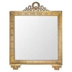 Specchio da tavolo / Cornice per quadri della fine del XIX secolo - Stile Impero - Bronzo dorato