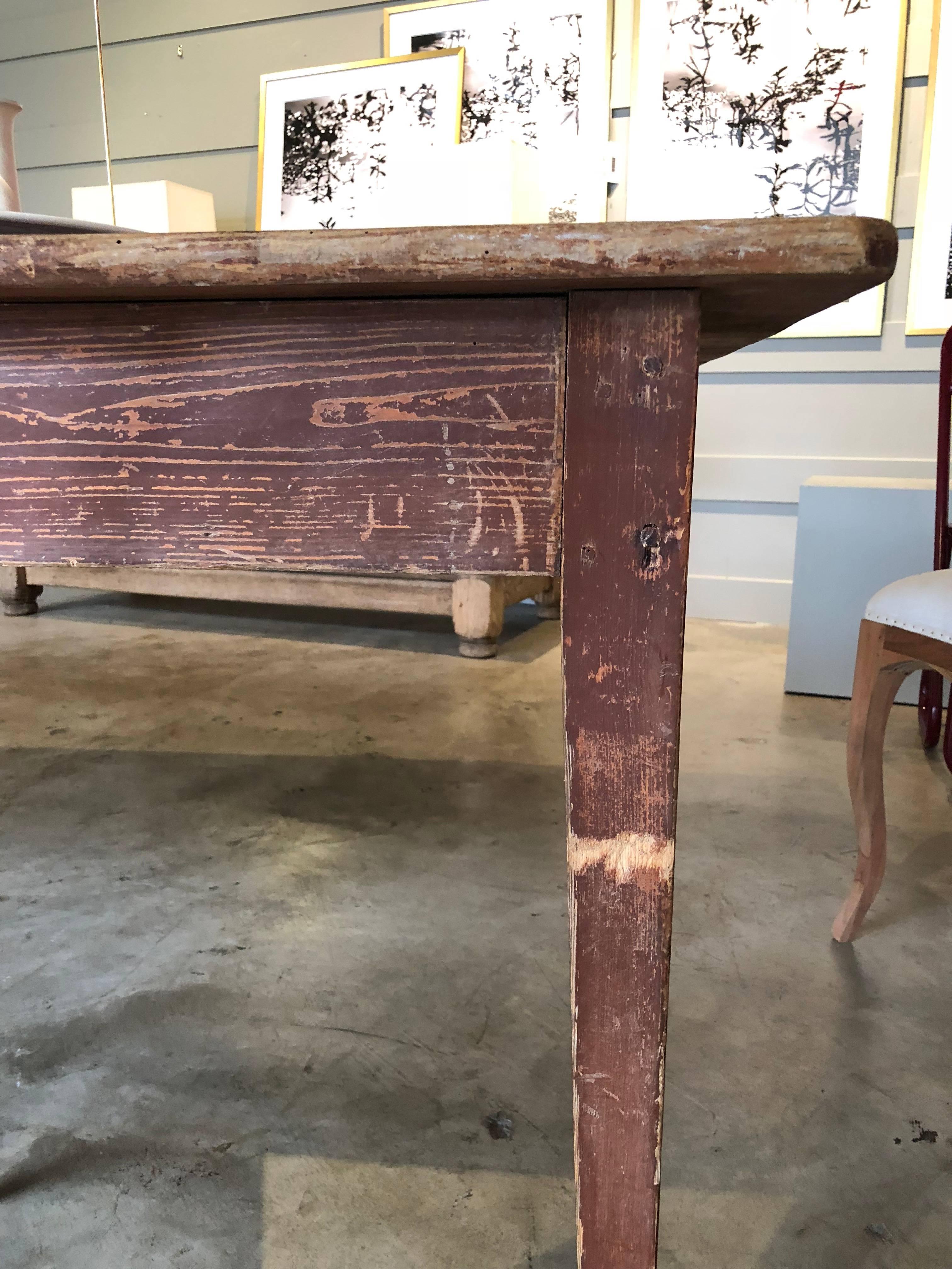 Late 19th Century Table Originally Used in French Pub In Good Condition For Sale In Houston, TX