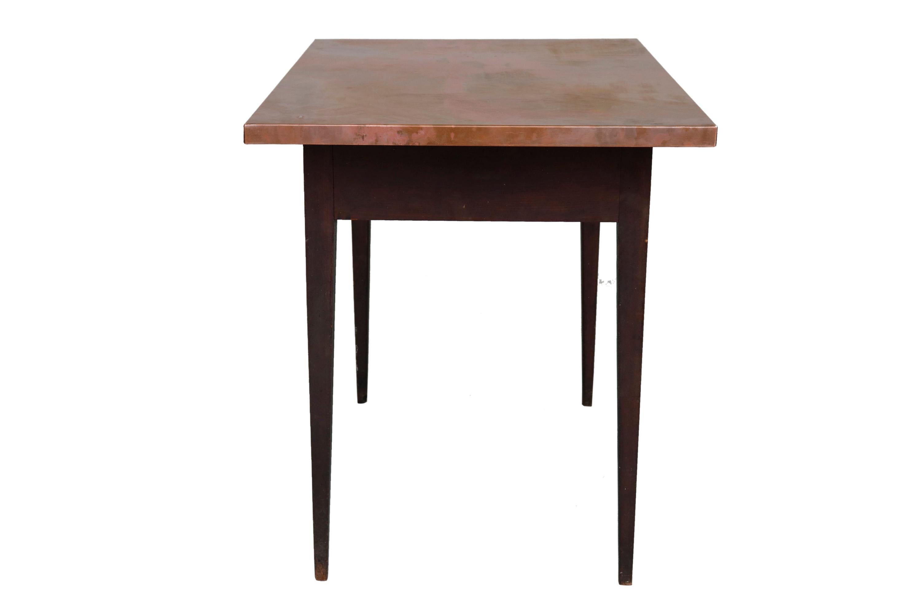 American Late 19th Century Table with Copper Top