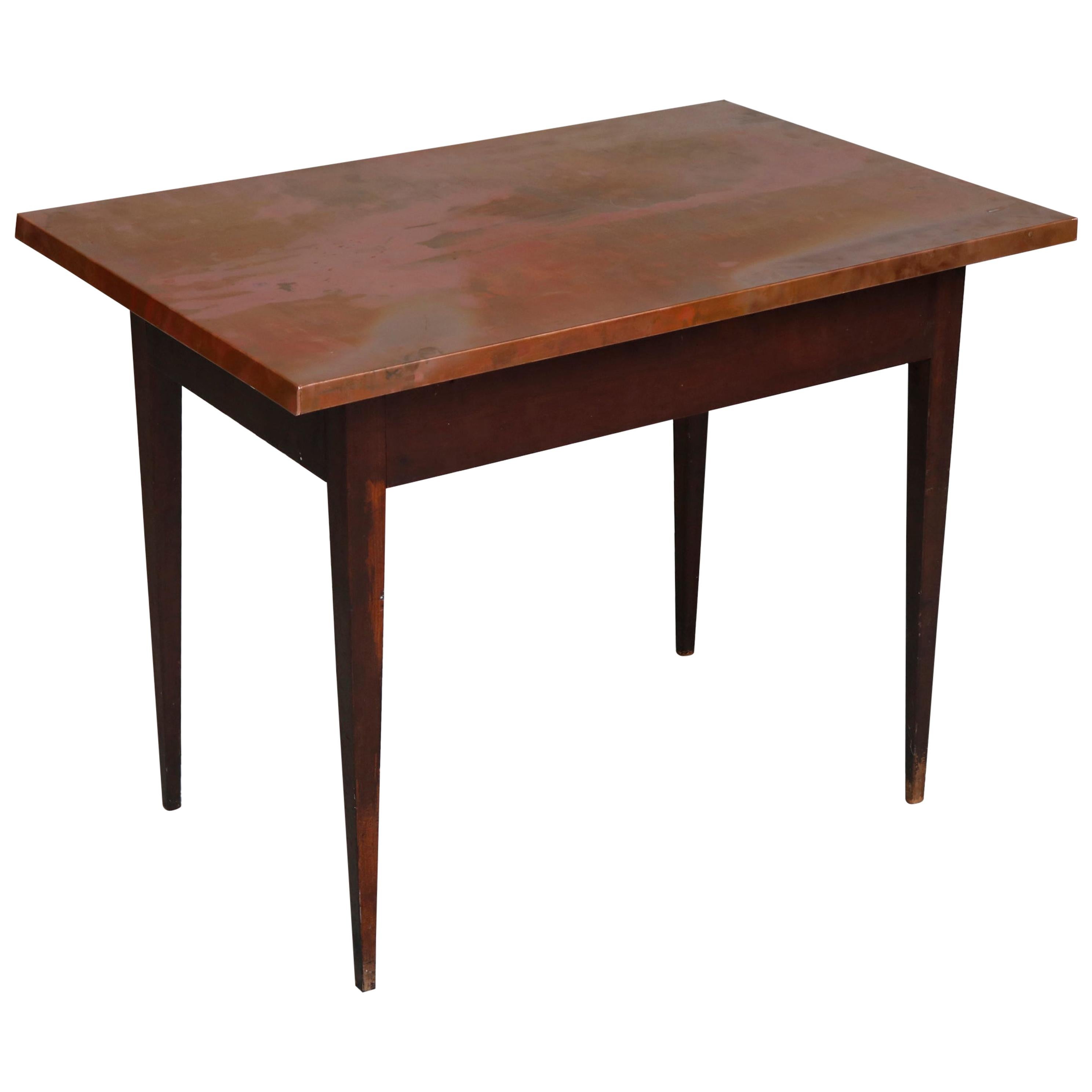 Late 19th Century Table with Copper Top