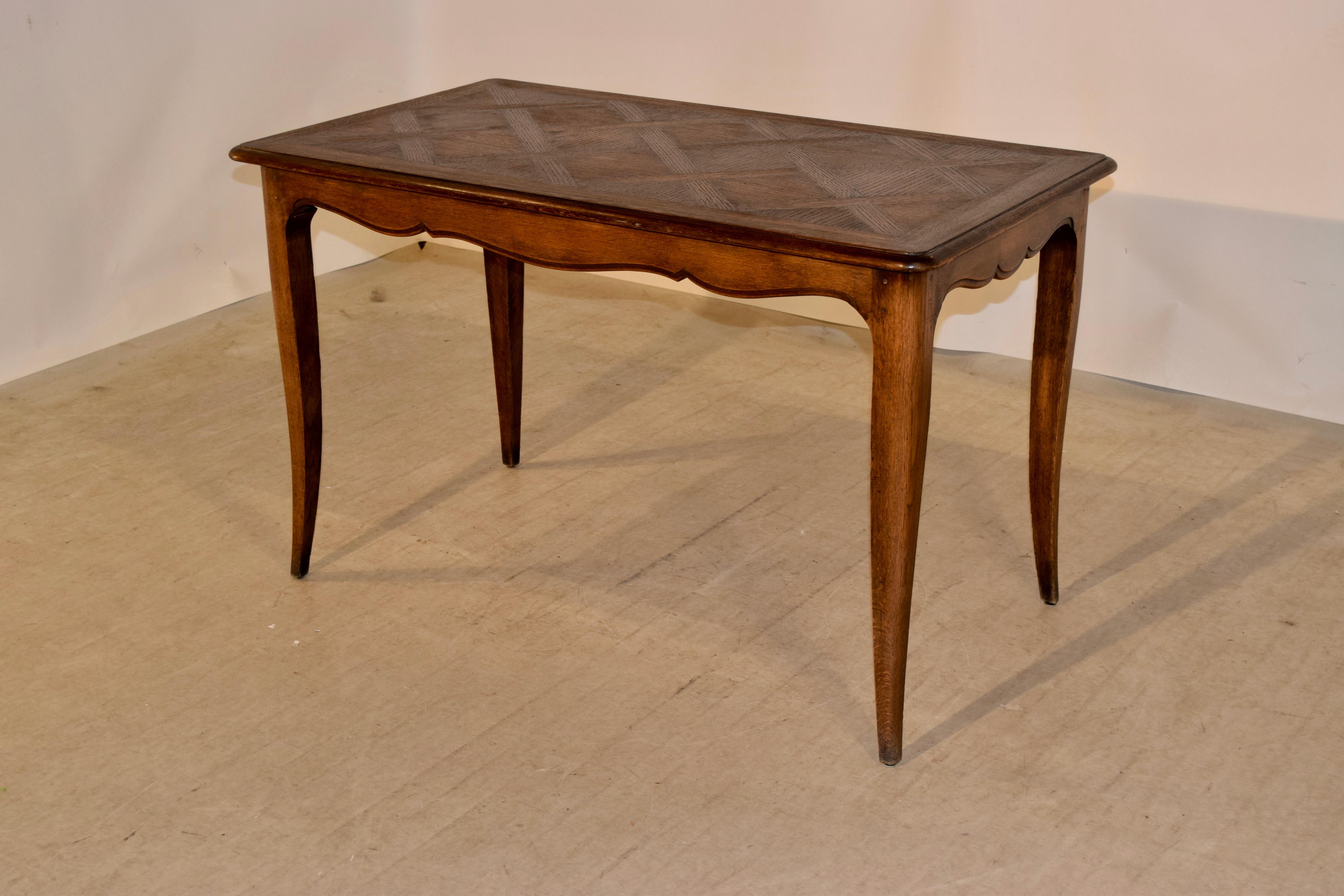 Late 19th Century Table with Parquetry Top (Napoleon III.)