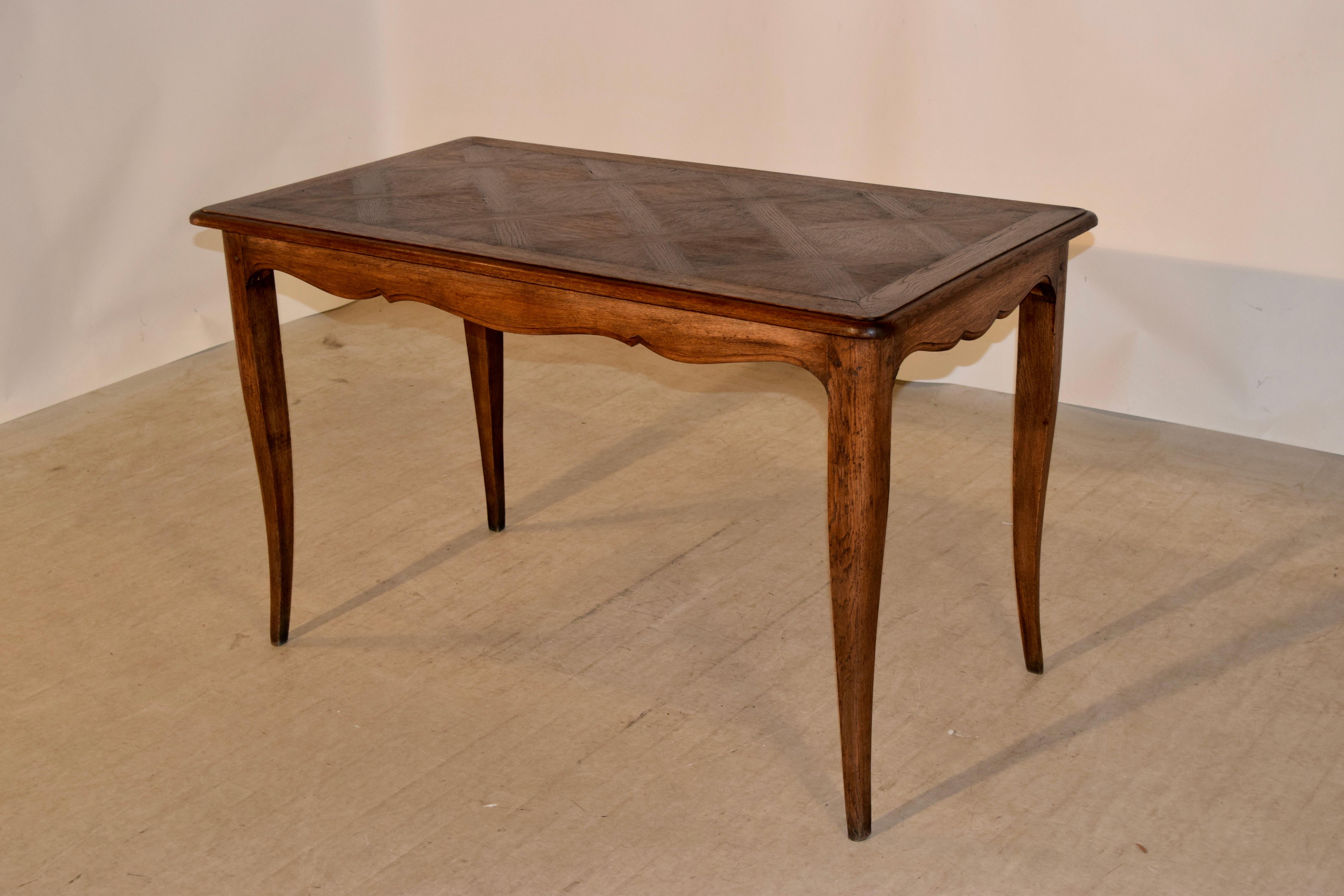 French Late 19th Century Table with Parquetry Top