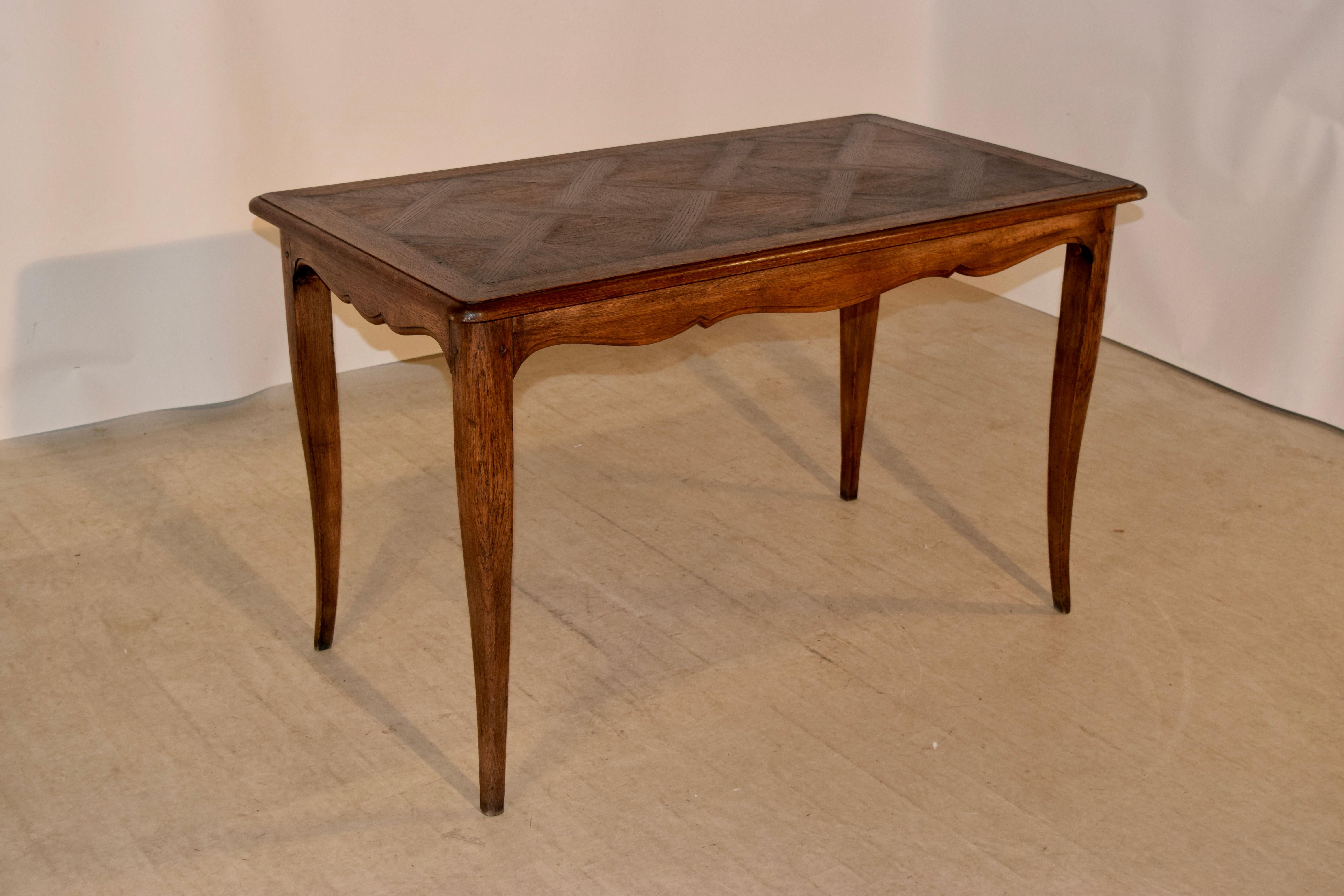 Late 19th Century Table with Parquetry Top In Good Condition In High Point, NC