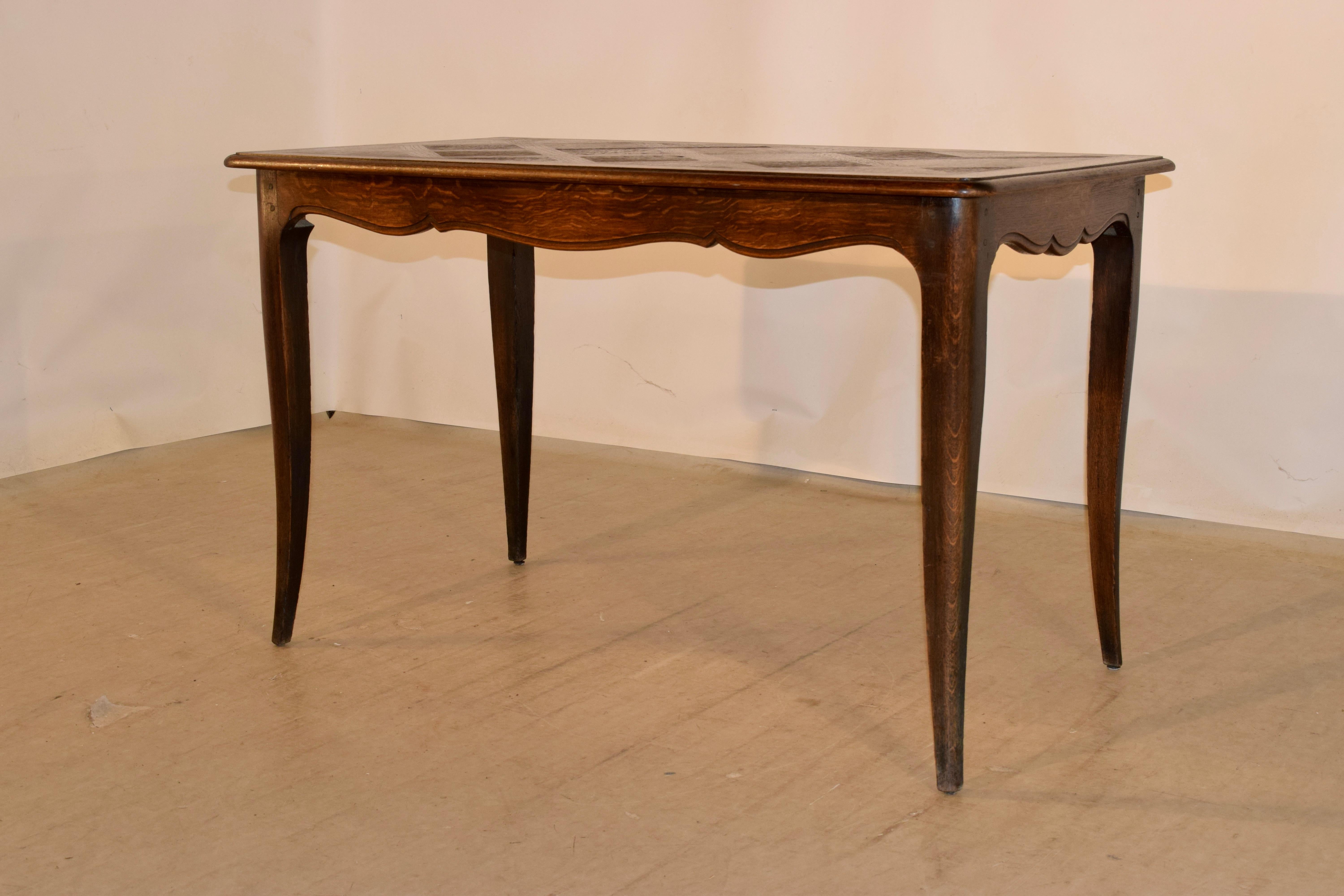 Late 19th Century Table with Parquetry Top In Good Condition For Sale In High Point, NC