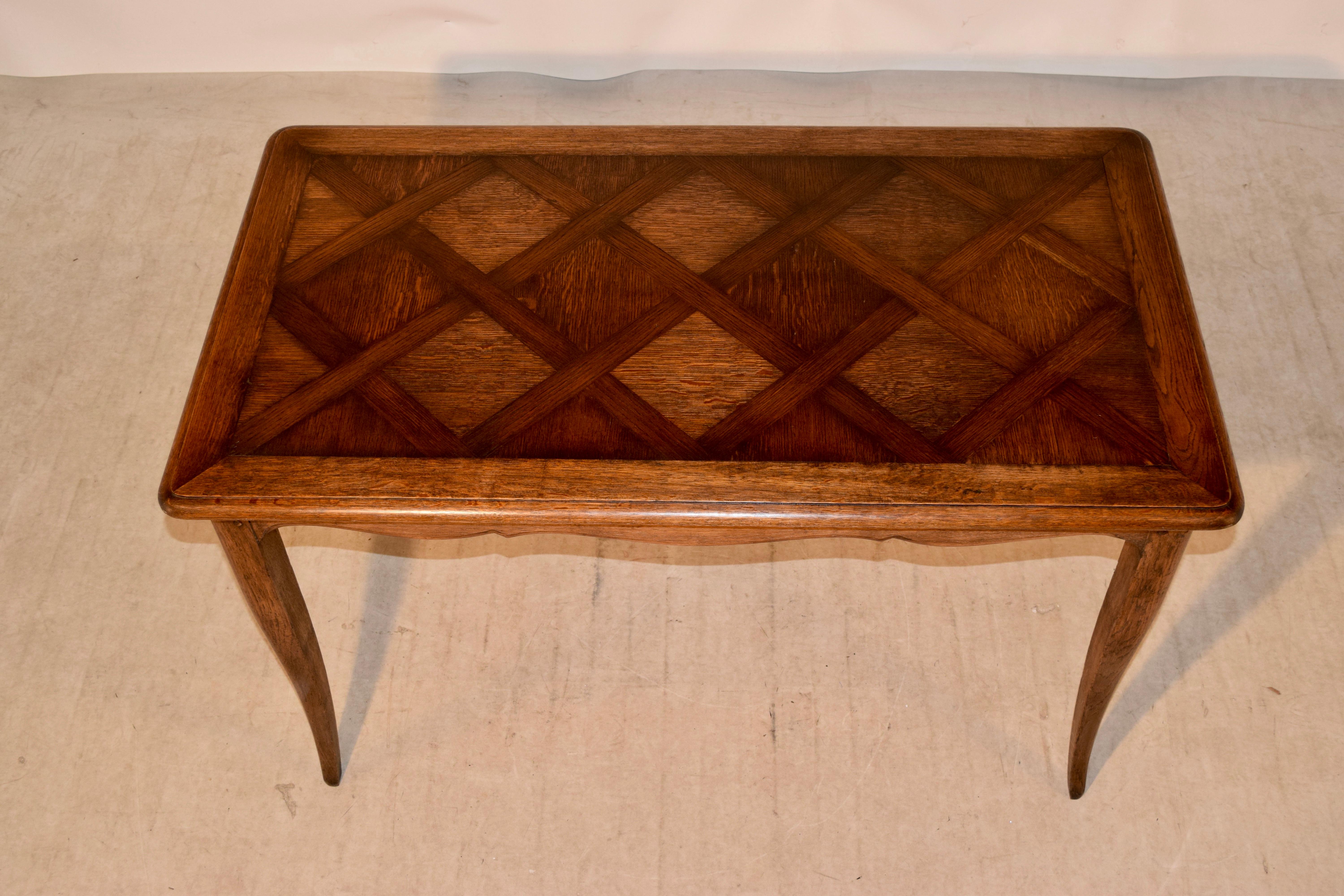 Oak Late 19th Century Table with Parquetry Top