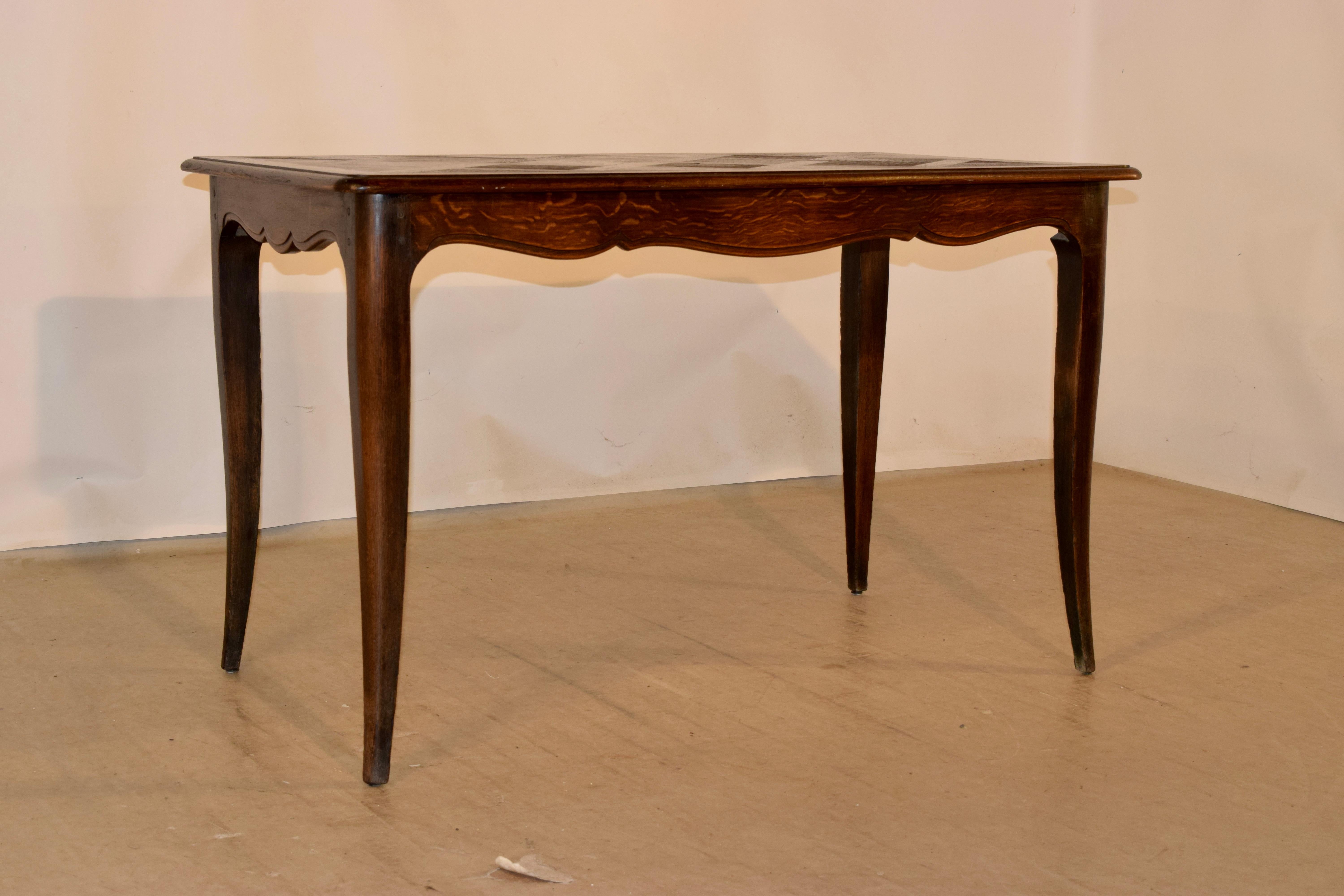 Oak Late 19th Century Table with Parquetry Top For Sale