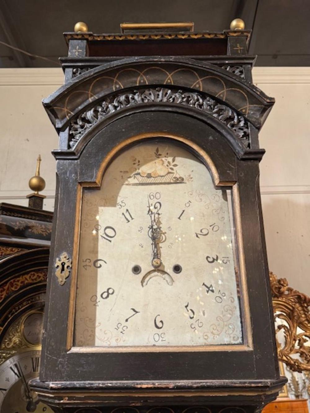 Late 19th Century Tall Case Grandfather Clock with Chinoiserie Design In Good Condition For Sale In Dallas, TX