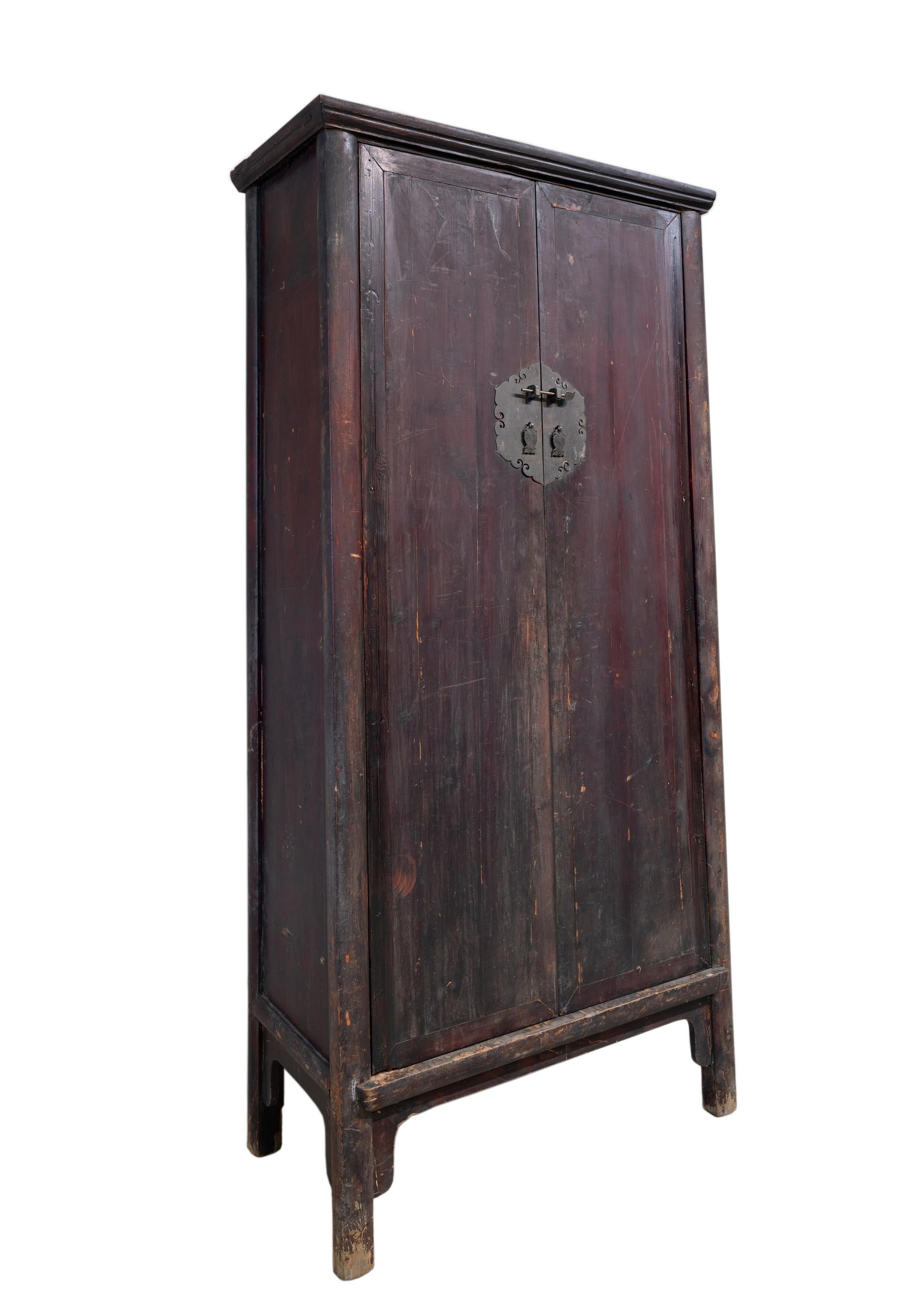 Qing Late 19th Century Tall Tapered Cabinet from Zhejiang, China