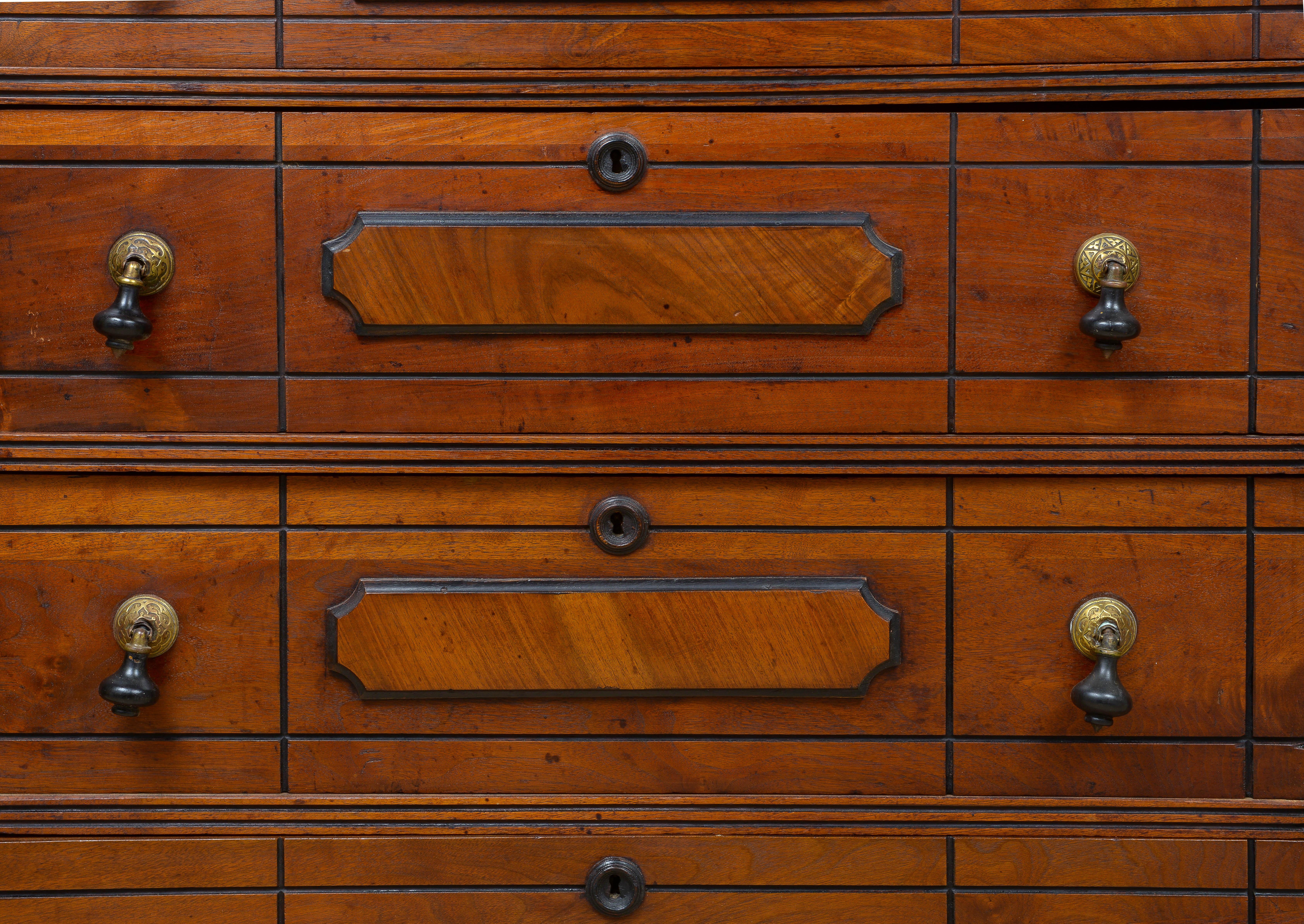 Hand-Crafted Late 19th Century Tall Walnut Chest of Drawers For Sale