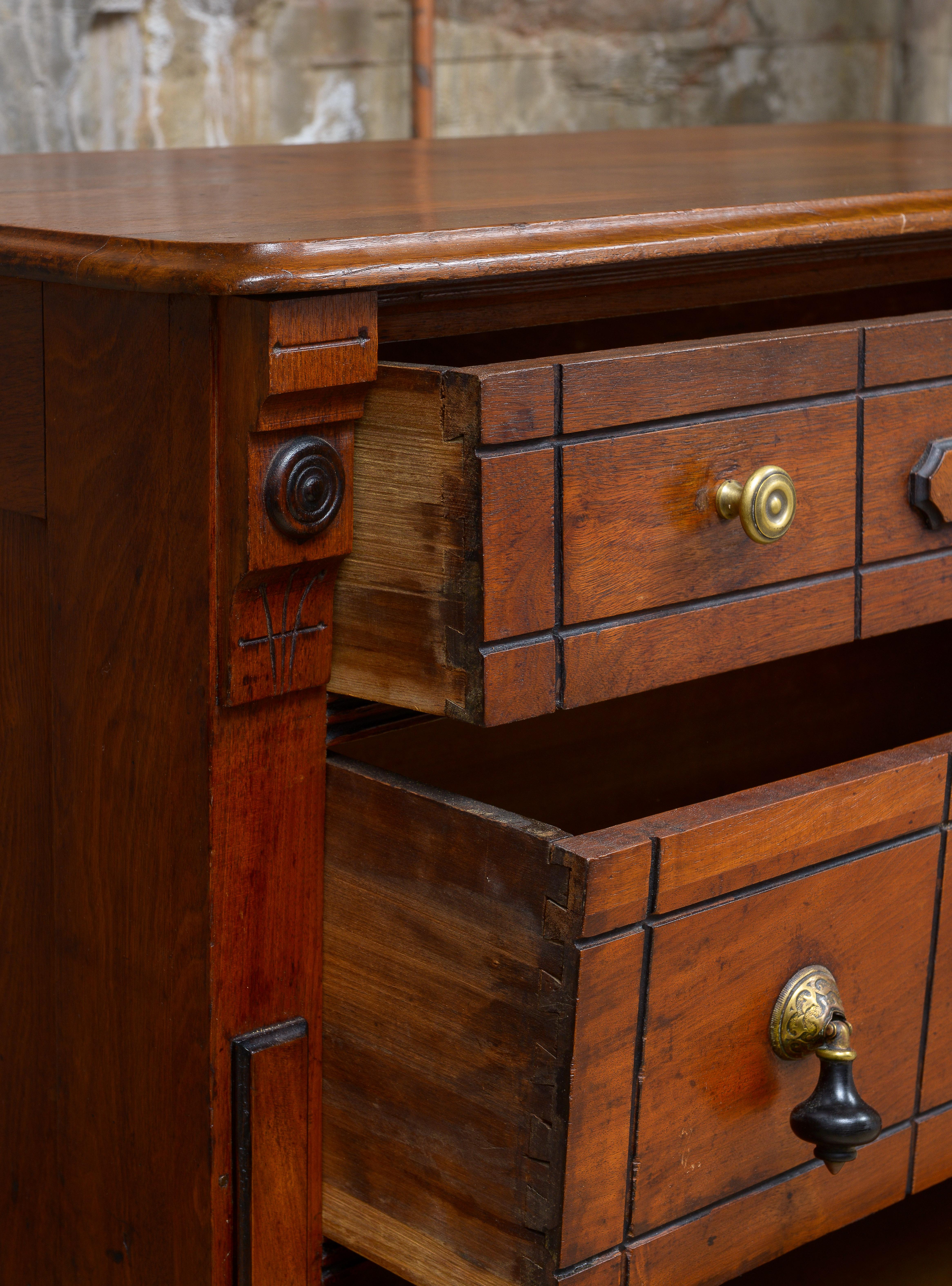 Late 19th Century Tall Walnut Chest of Drawers In Good Condition For Sale In Brooklyn, NY