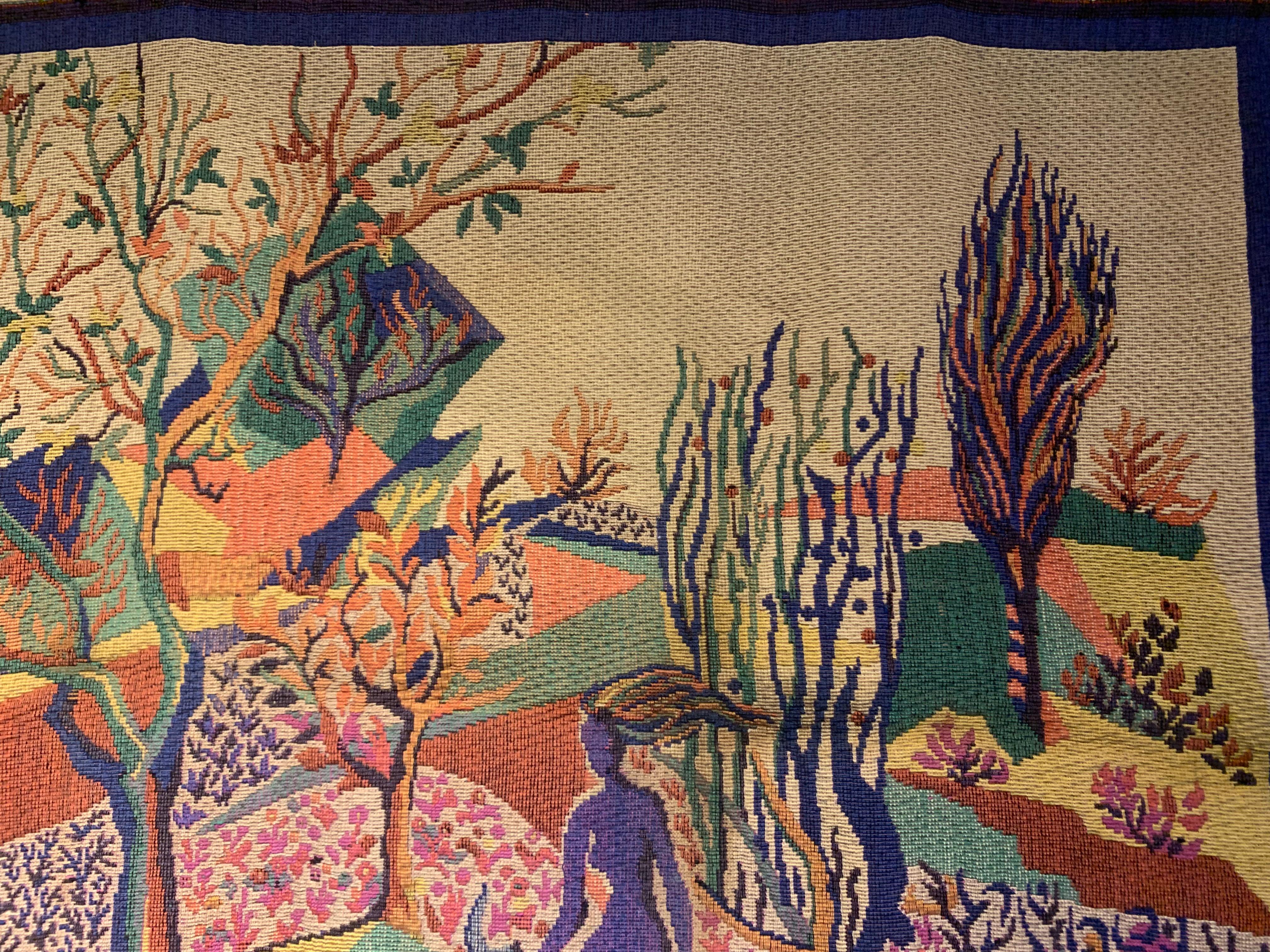 French Late-19th Century Tapestry “La Druidesse ” Signed  For Sale