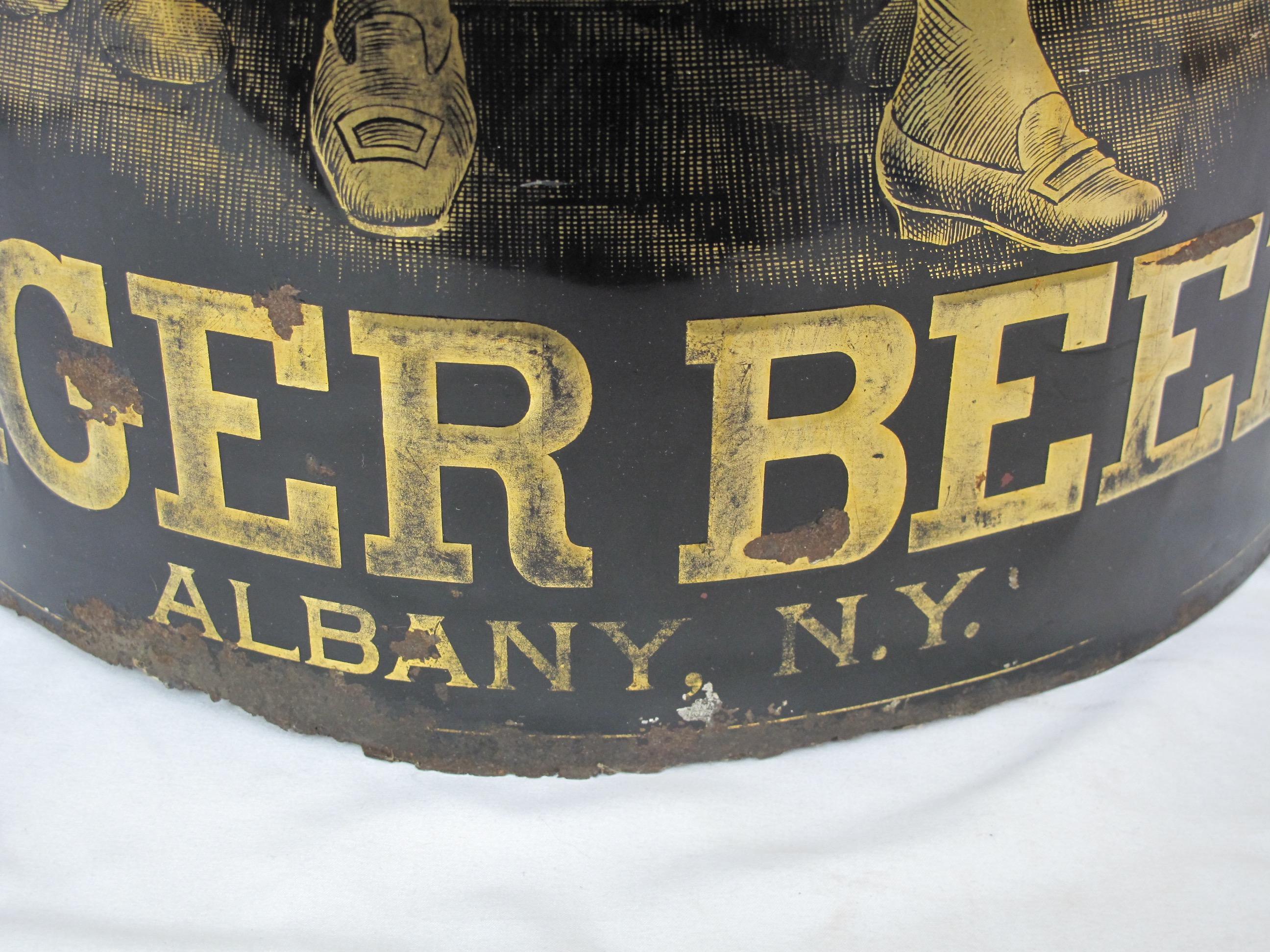 Late 19th Century Tavern Corner Sign Beverwyck Brewing King Gambrinus Albany NY  For Sale 7