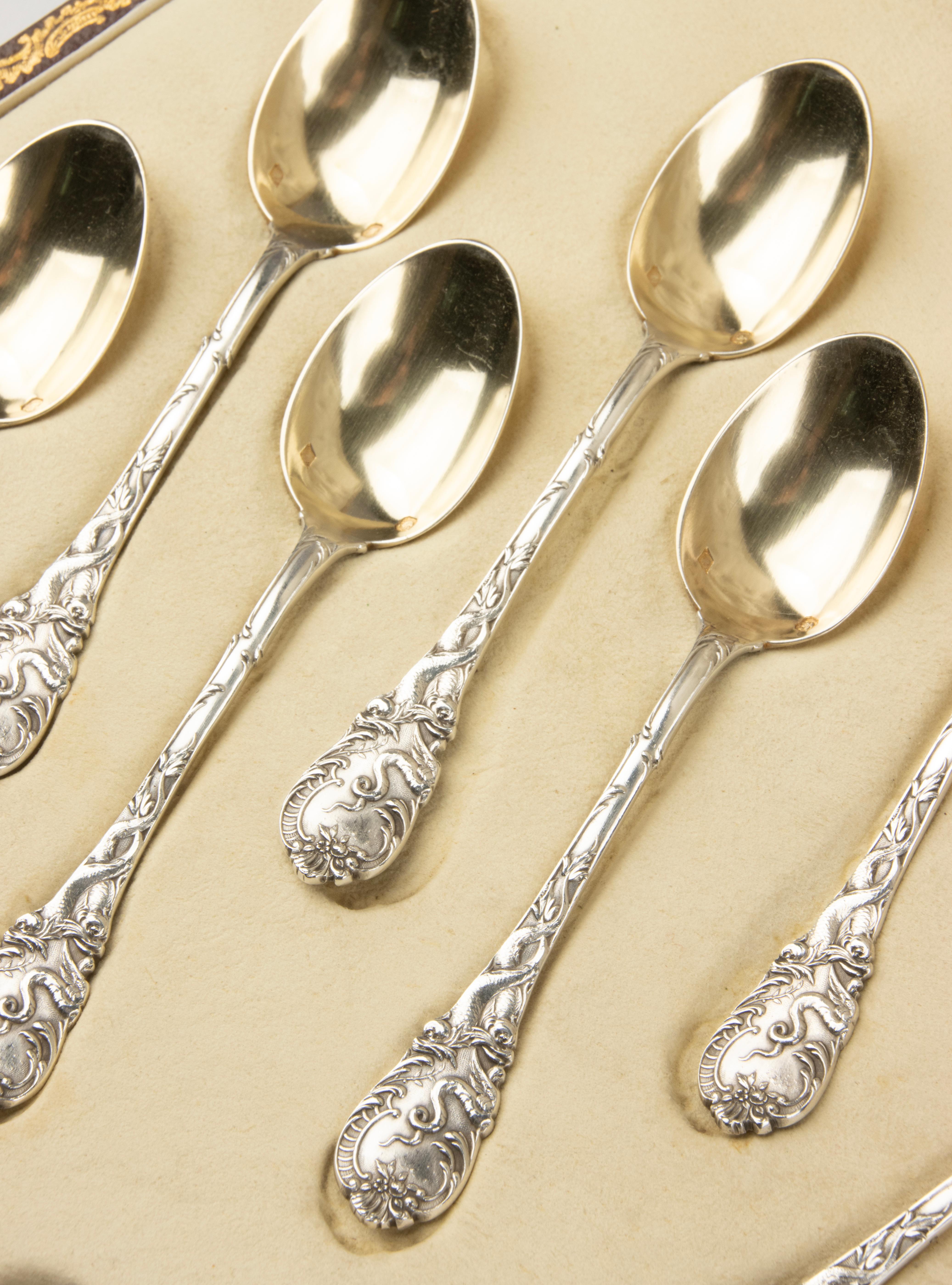 Late 19th Century Tea Spoon Set - Sterling Silver - Gaston Bardiés Paris For Sale 5