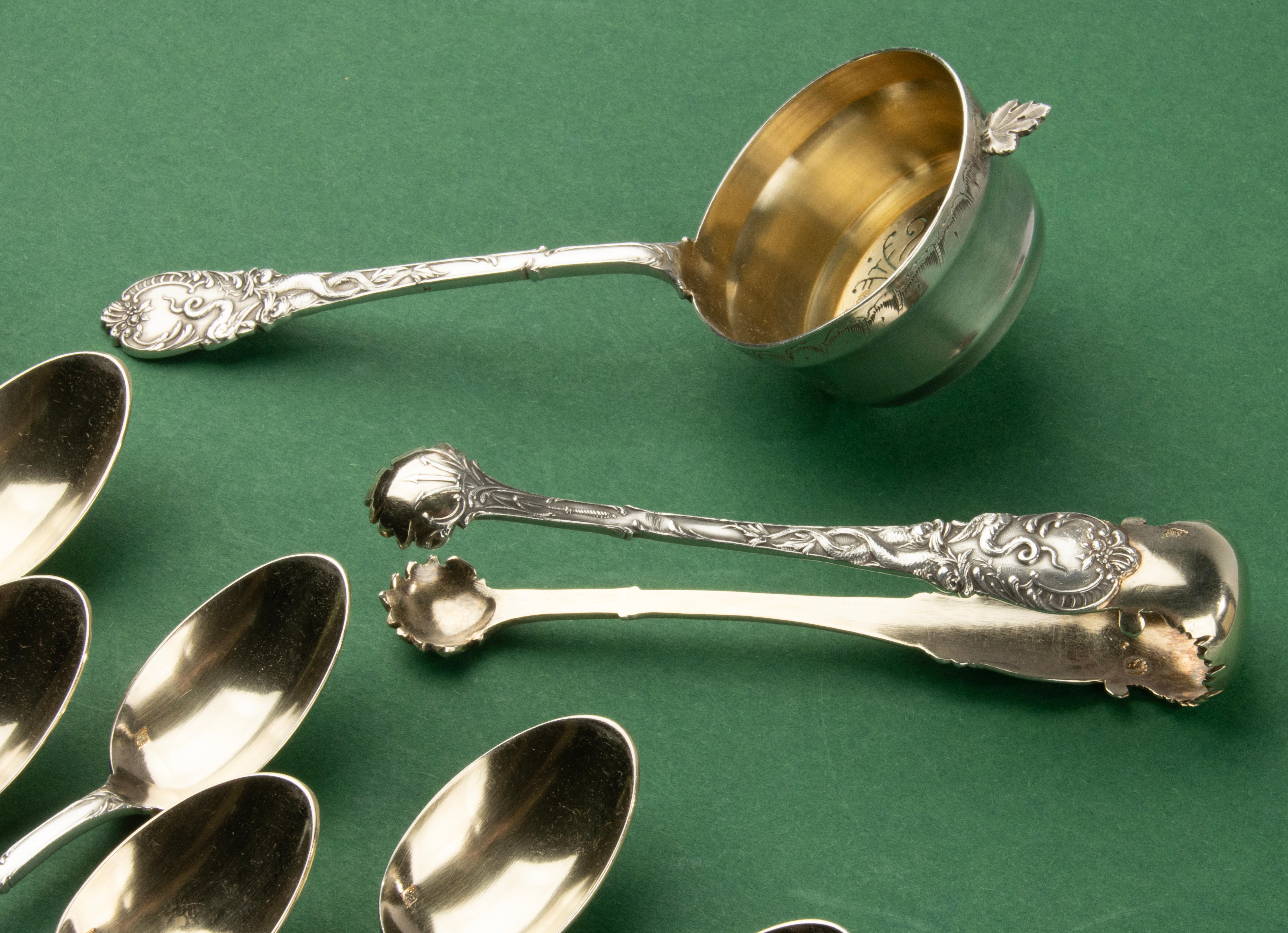 Late 19th Century Tea Spoon Set - Sterling Silver - Gaston Bardiés Paris For Sale 4