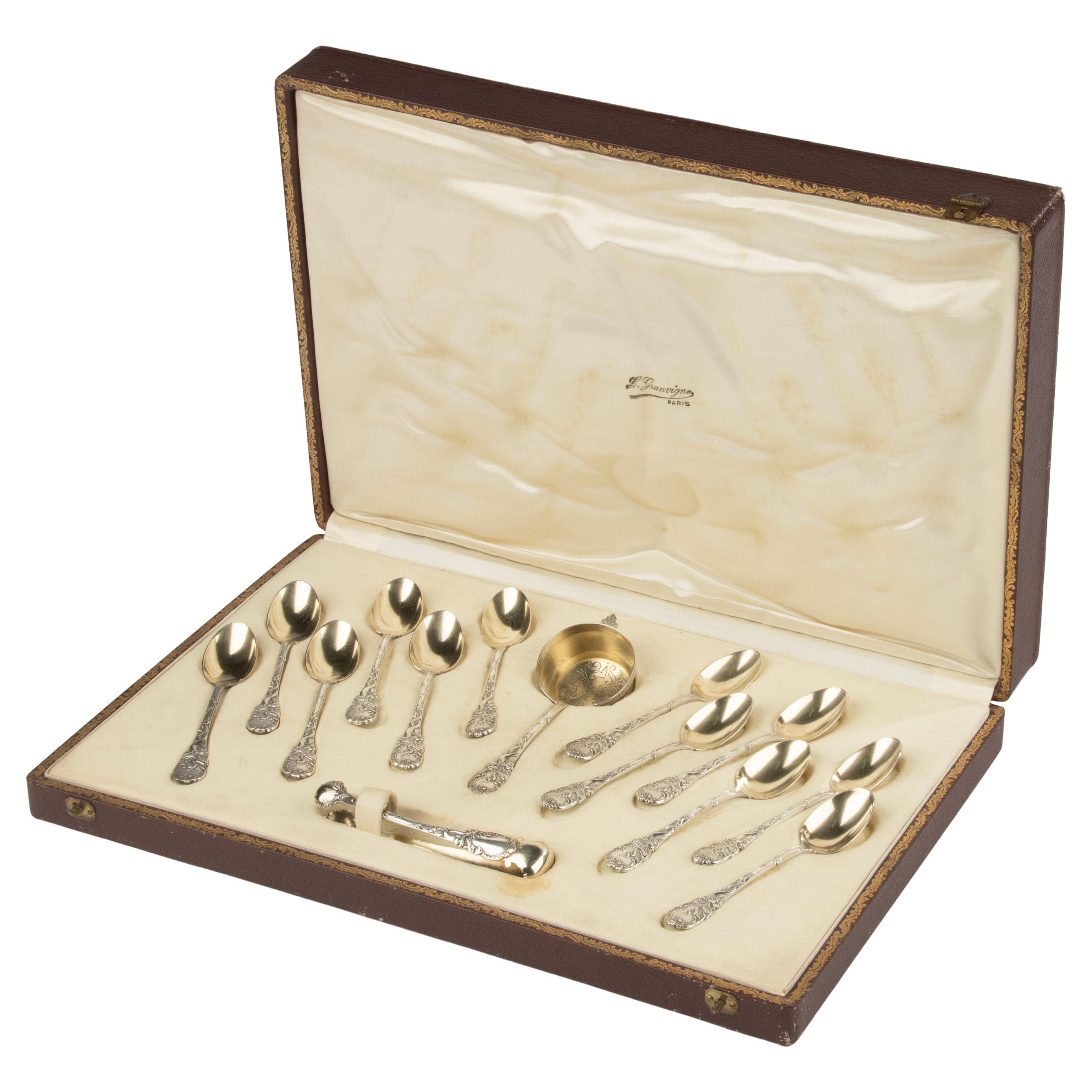 Late 19th Century Tea Spoon Set - Sterling Silver - Gaston Bardiés Paris For Sale