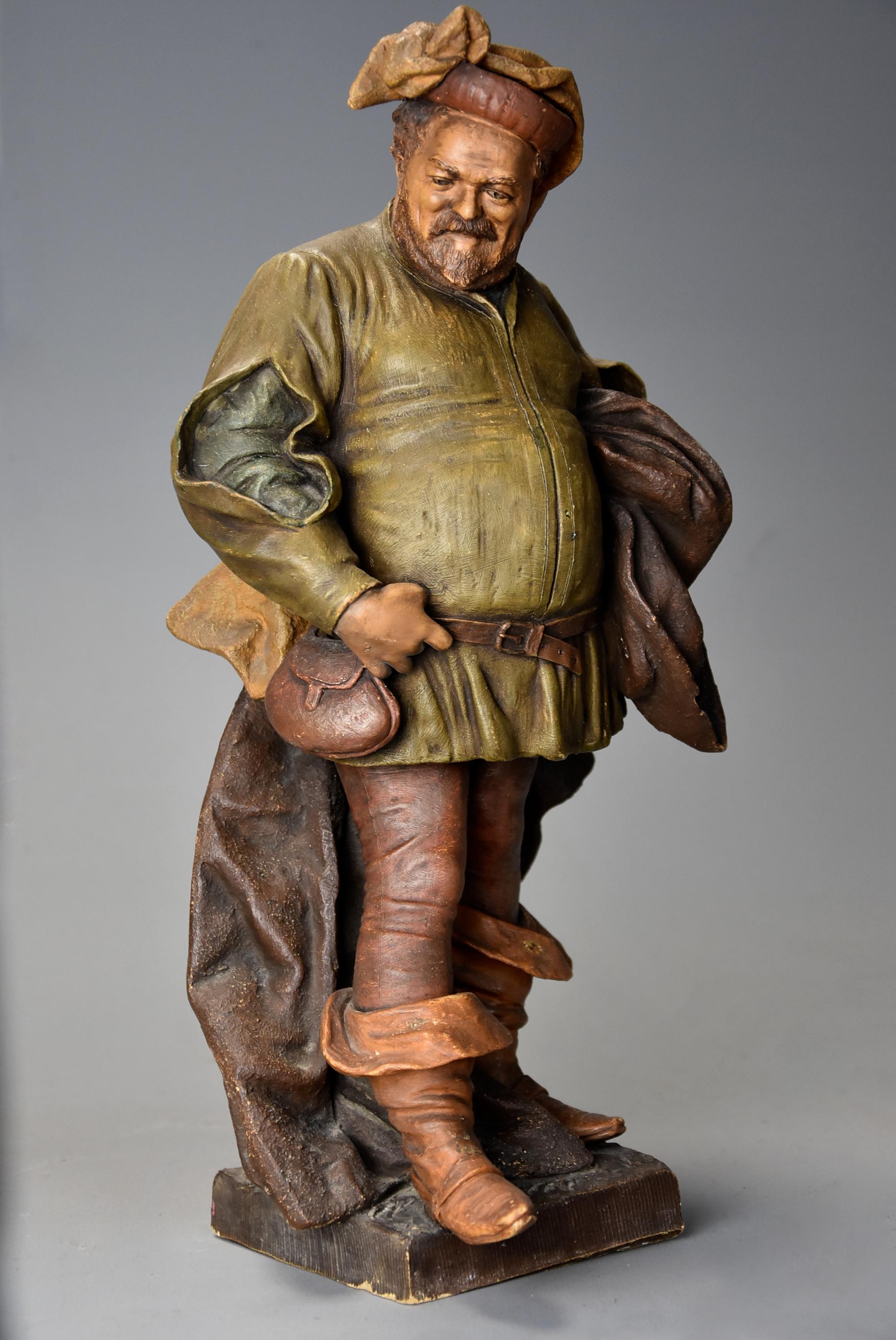 Austrian Late 19th Century Terracotta Figure of ‘Falstaff’ by Friedrich Goldscheider For Sale