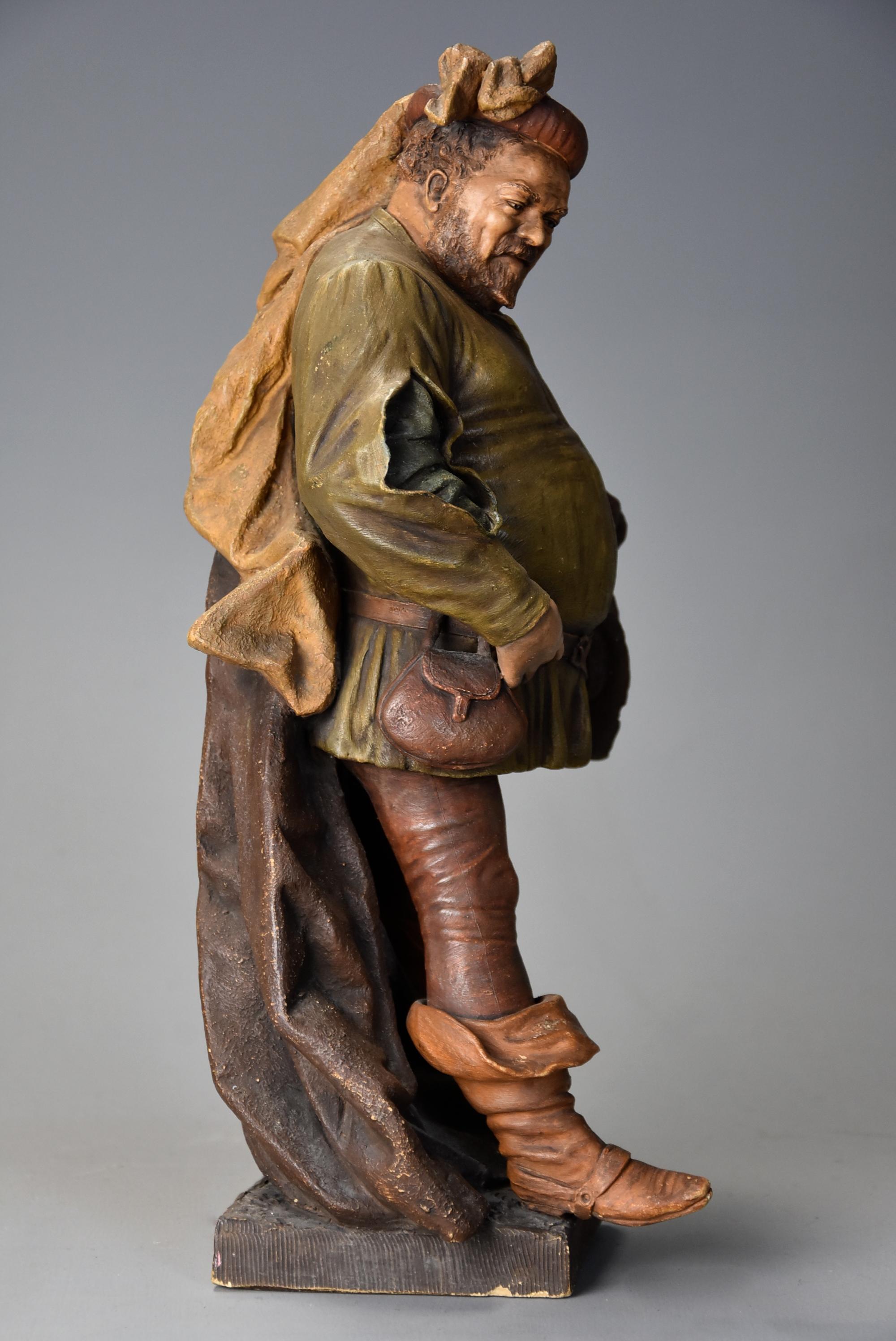 Late 19th Century Terracotta Figure of ‘Falstaff’ by Friedrich Goldscheider For Sale 1