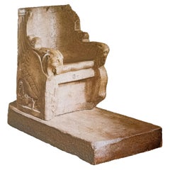 Chaise trône en terre cuite de la fin du XIXe siècle provenant de l'atelier Mannifatura di Signa