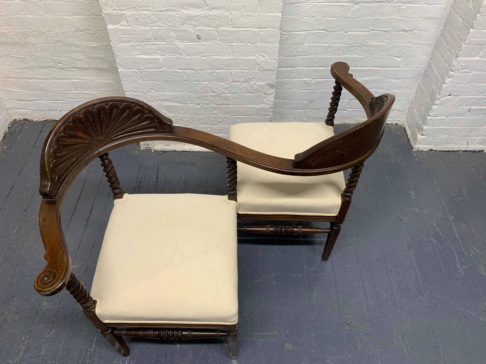 Upholstery Late 19th Century Tete-a-Tete For Sale