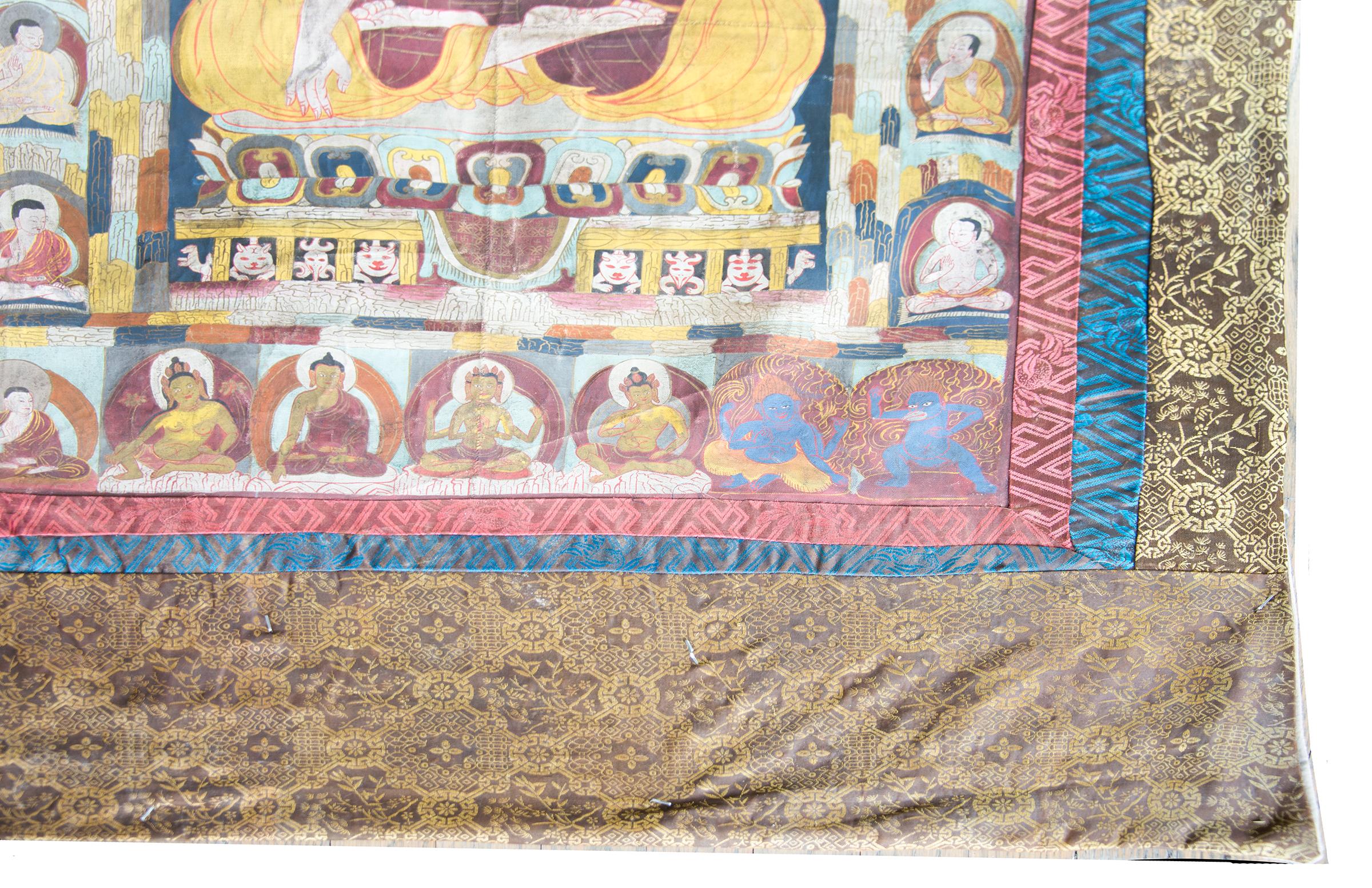 Late 19th Century Thangka with the Portrait of a Tibetan Monk  For Sale 6