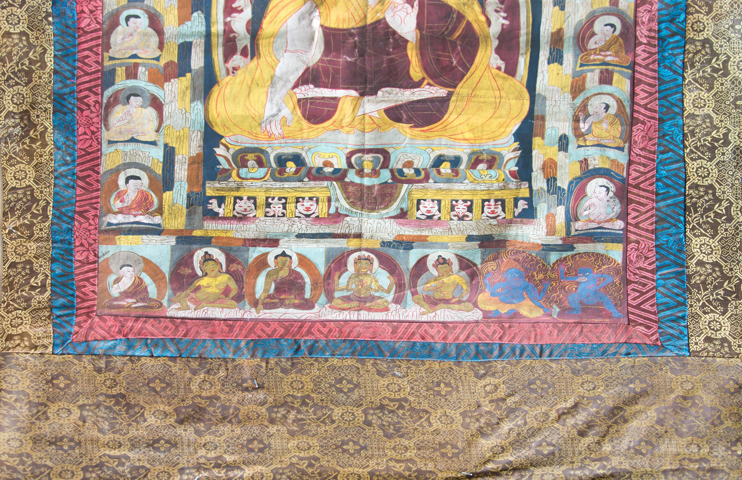 Late 19th Century Thangka with the Portrait of a Tibetan Monk  For Sale 1
