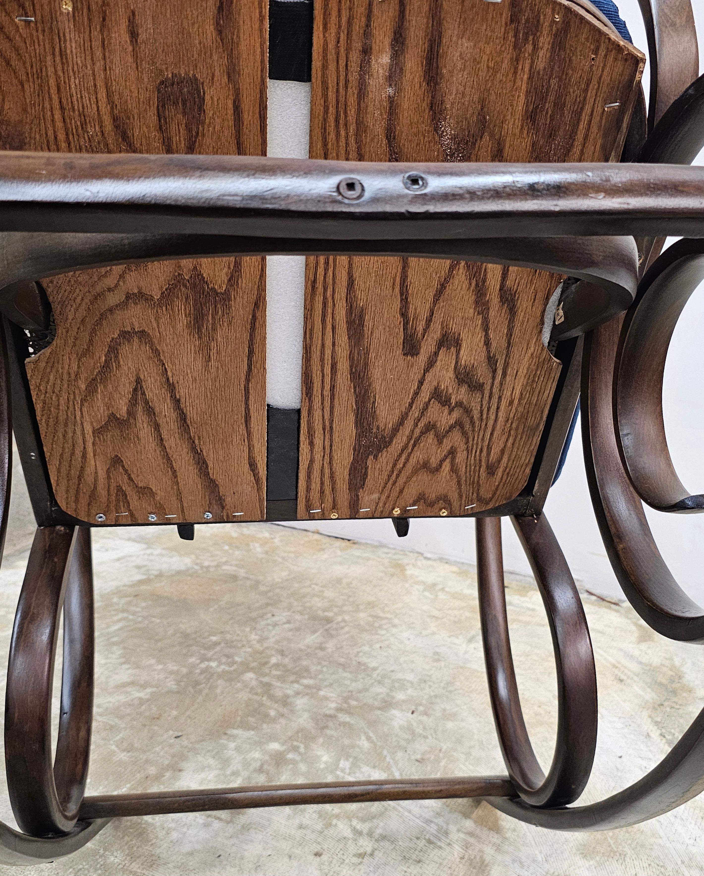 Late 19th Century Thonet #21 Bentwood and Cane Seat Arm Rocking Chair For Sale 7