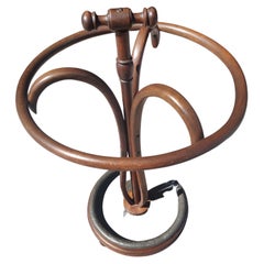 Late 19th Century Thonet Bentwood Oak Umbrella Stand with Original Lead Tray