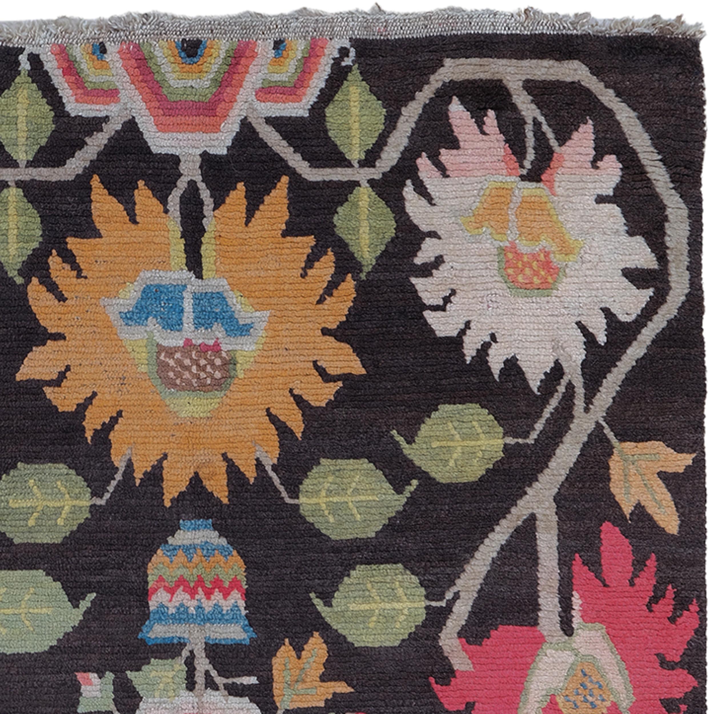 Noué à la main Tapis tibétain de la fin du 19e siècle en vente