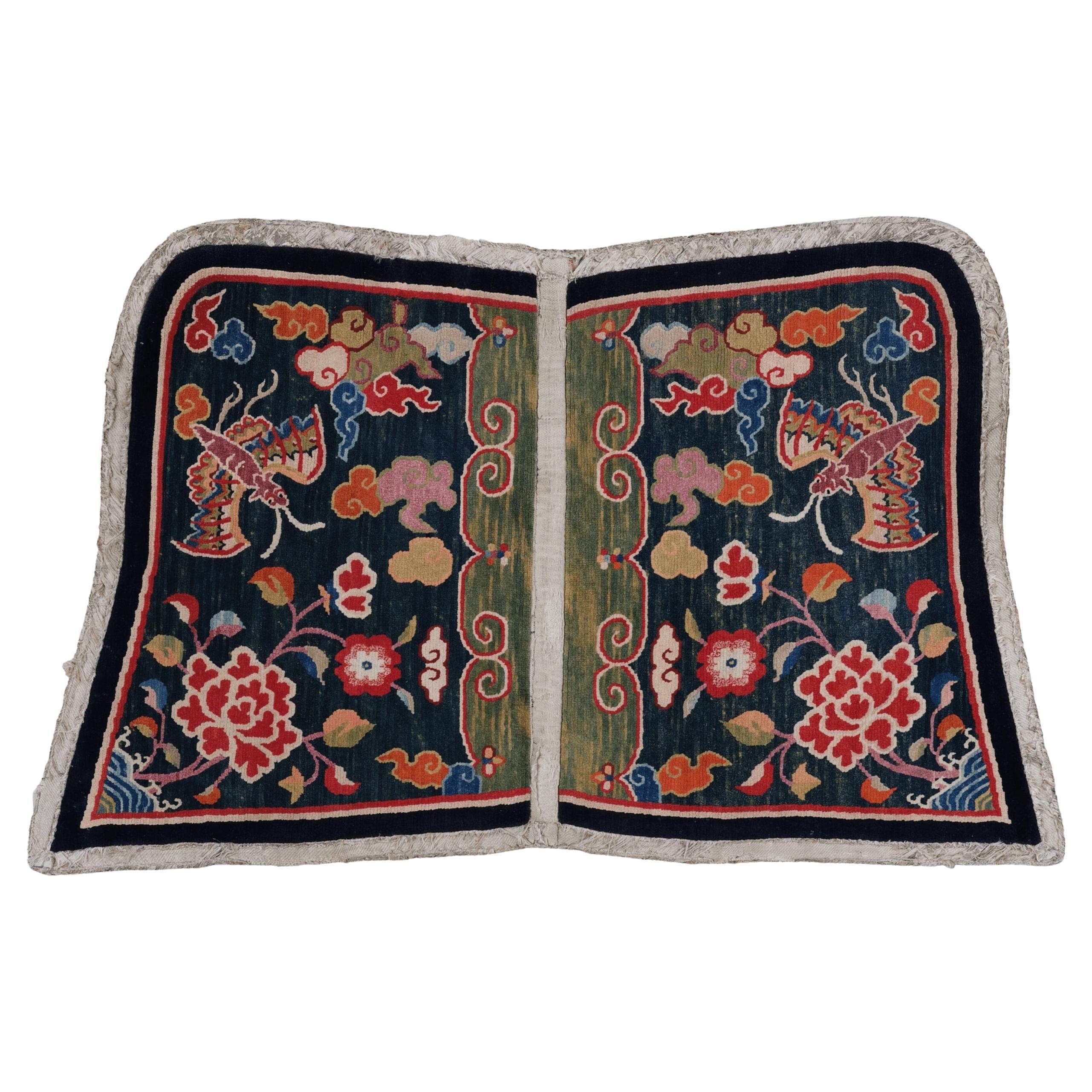 Late 19th Century Tibetan Saddle Rug For Sale