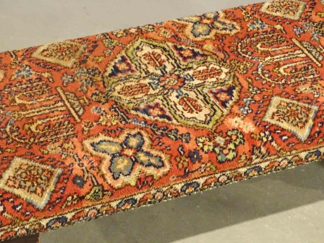 Bohemian Late 19th to Early 20th Century Oriental Rug Upholstered Bench