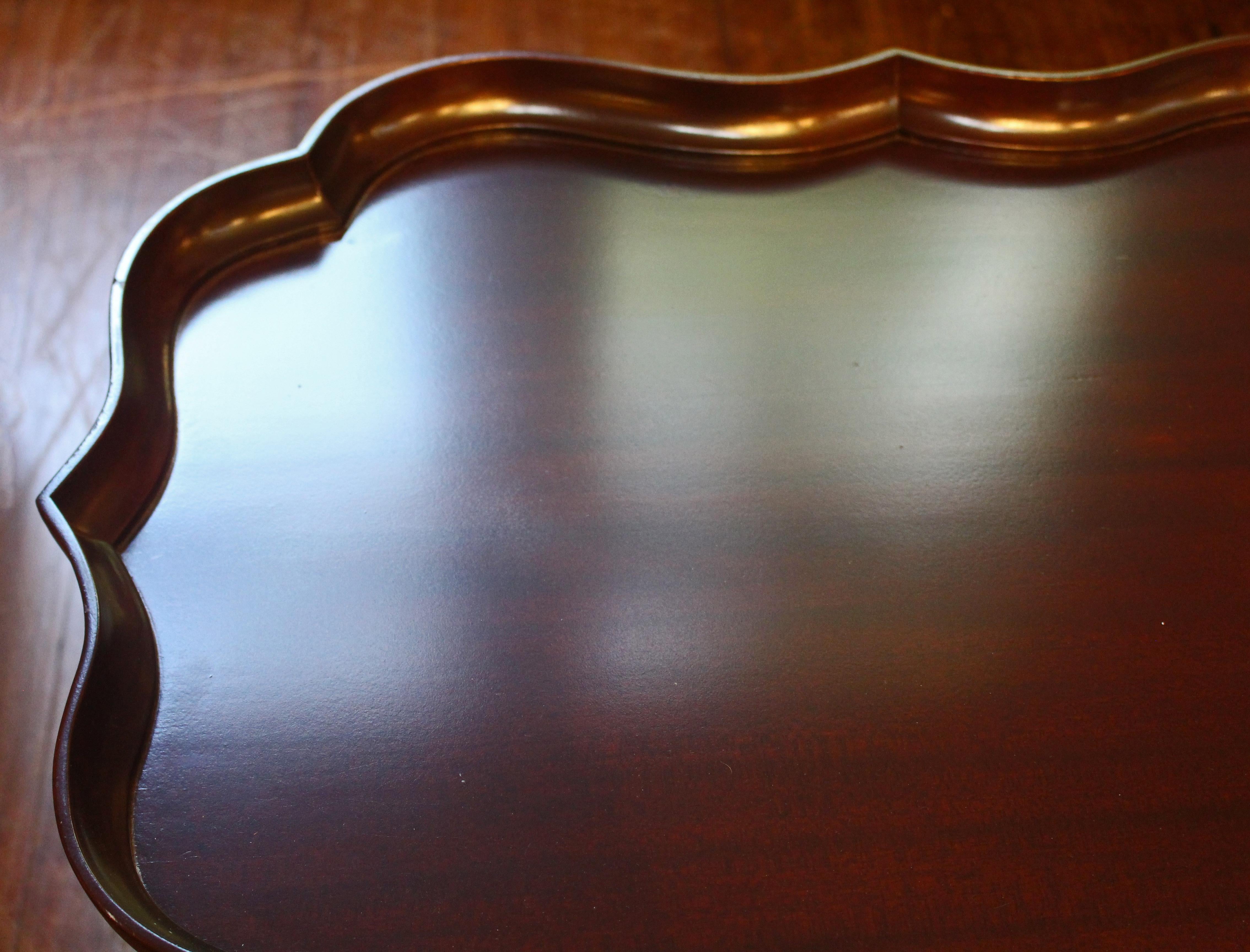 Metal Late 19th Century Tole Mulberry Colored Tray on Stand