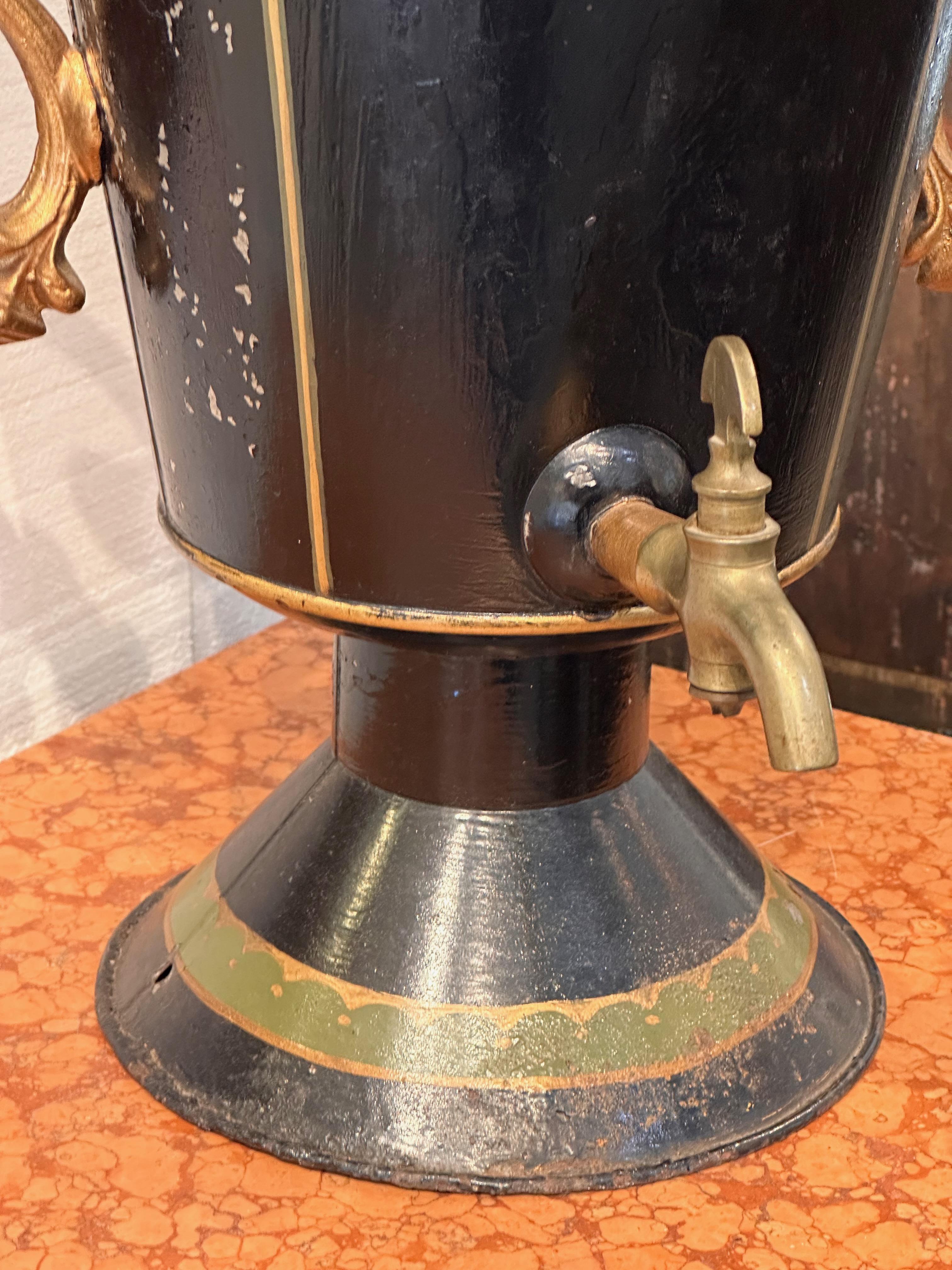 Metal Late 19th Century Tole Water Urn For Sale