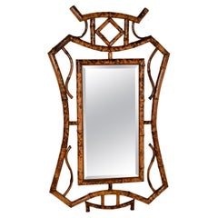 Miroir en bambou tortue de la fin du 19e siècle