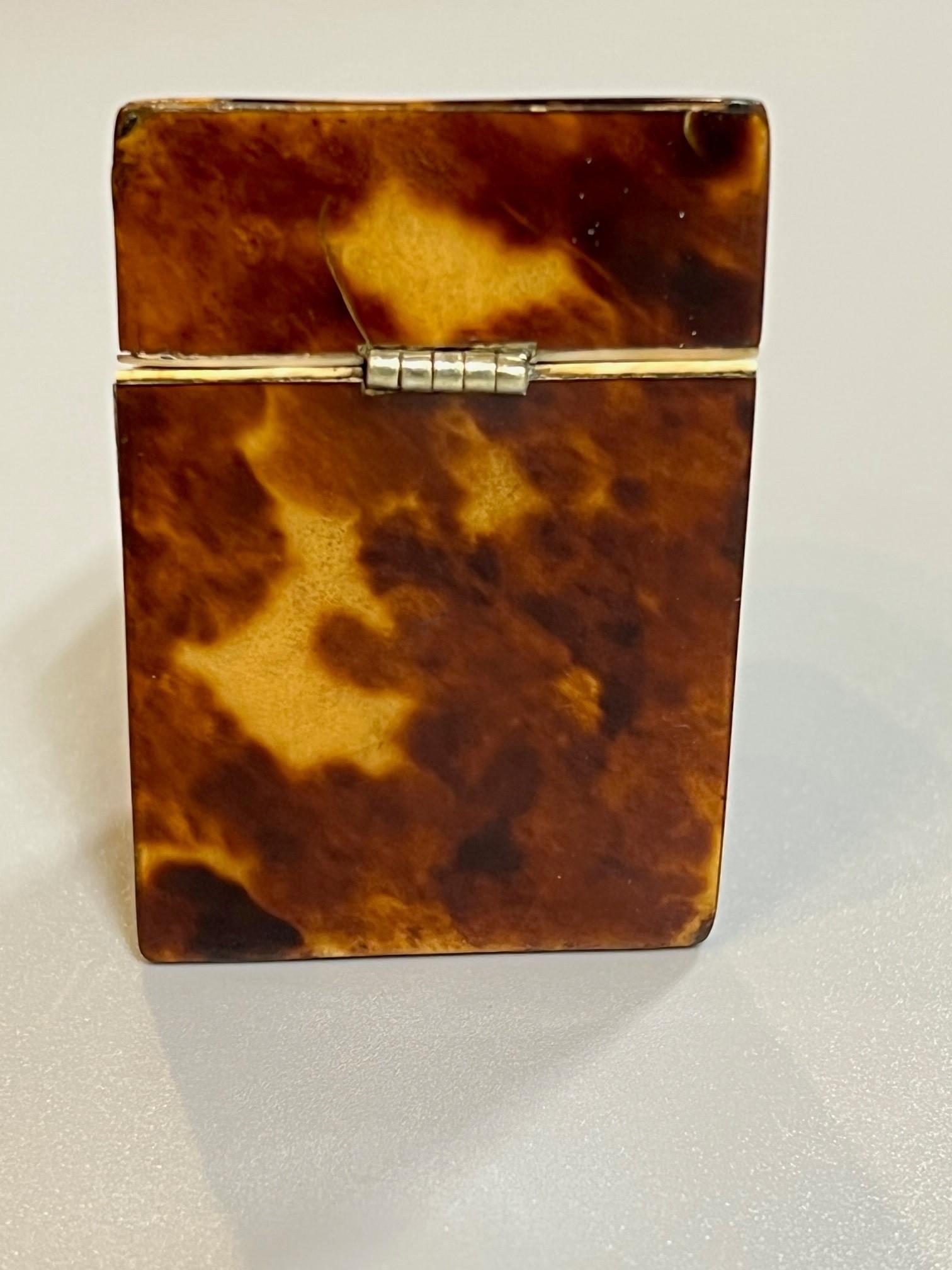Late 19th Century Tortoise Shell Needle Case with Mother of Pearl Inlay For Sale 1