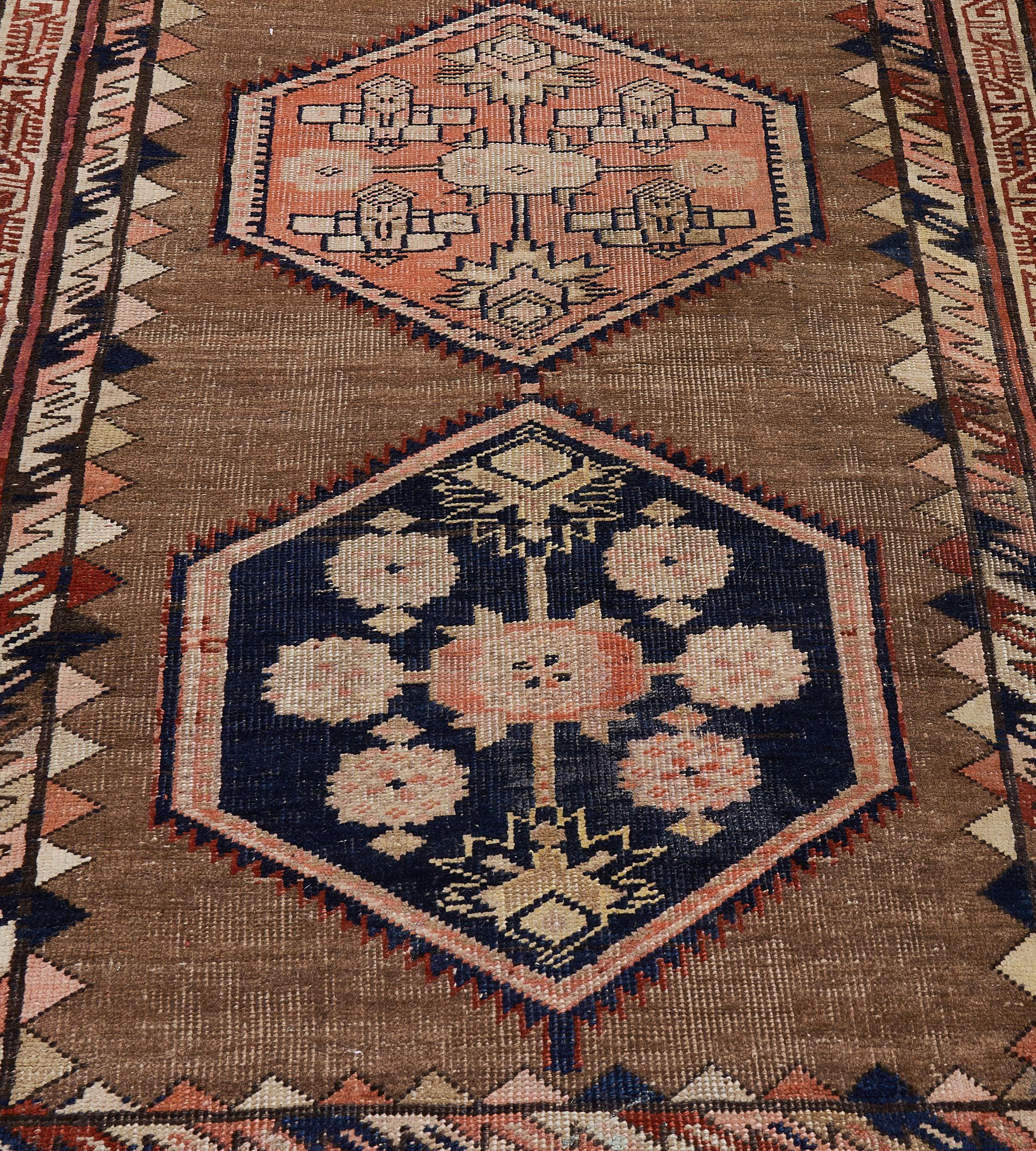 Hand-Woven Late 19th Century Traditional Handwoven Persian Bidjar Runner For Sale