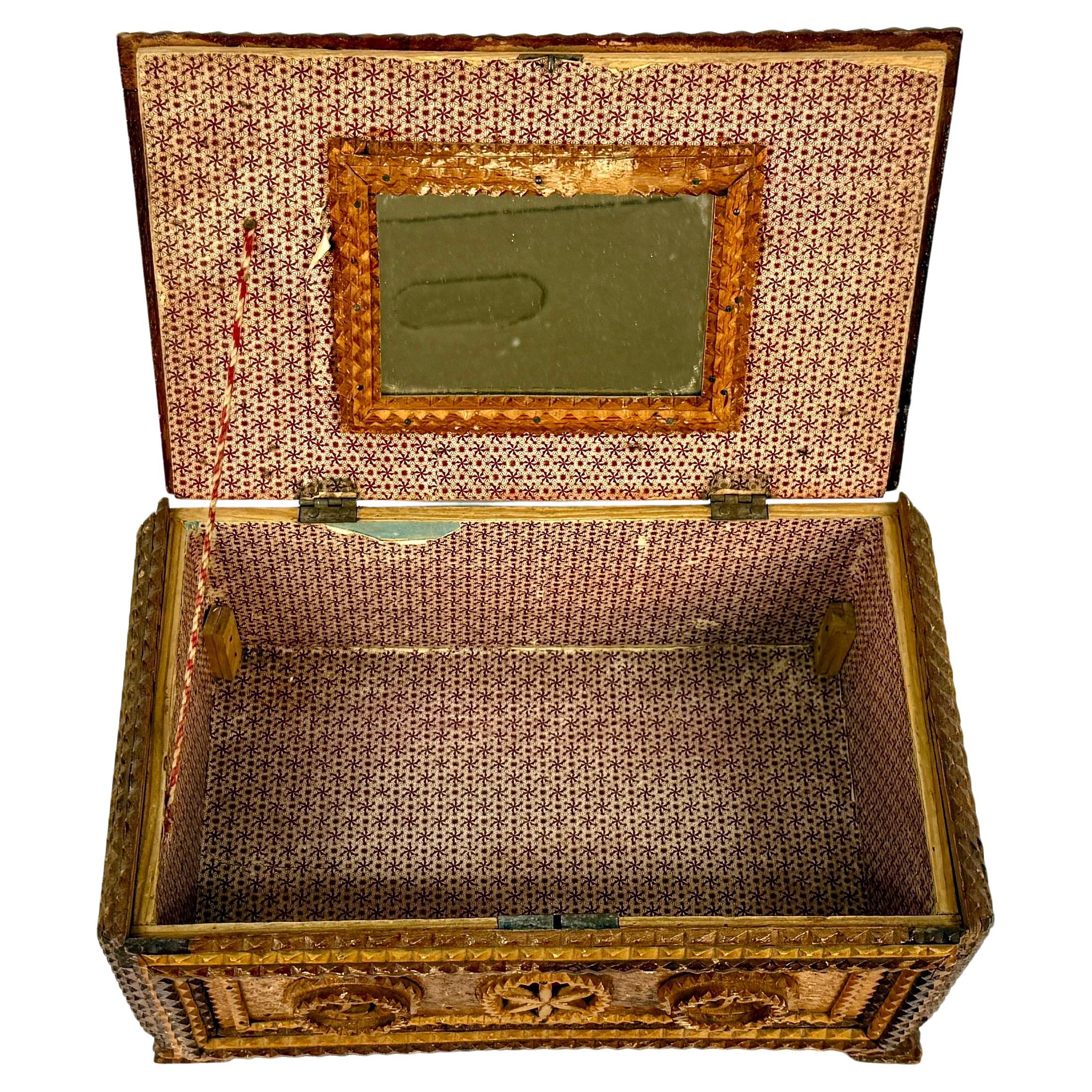 Late 19th Century Tramp Art Box For Sale 1