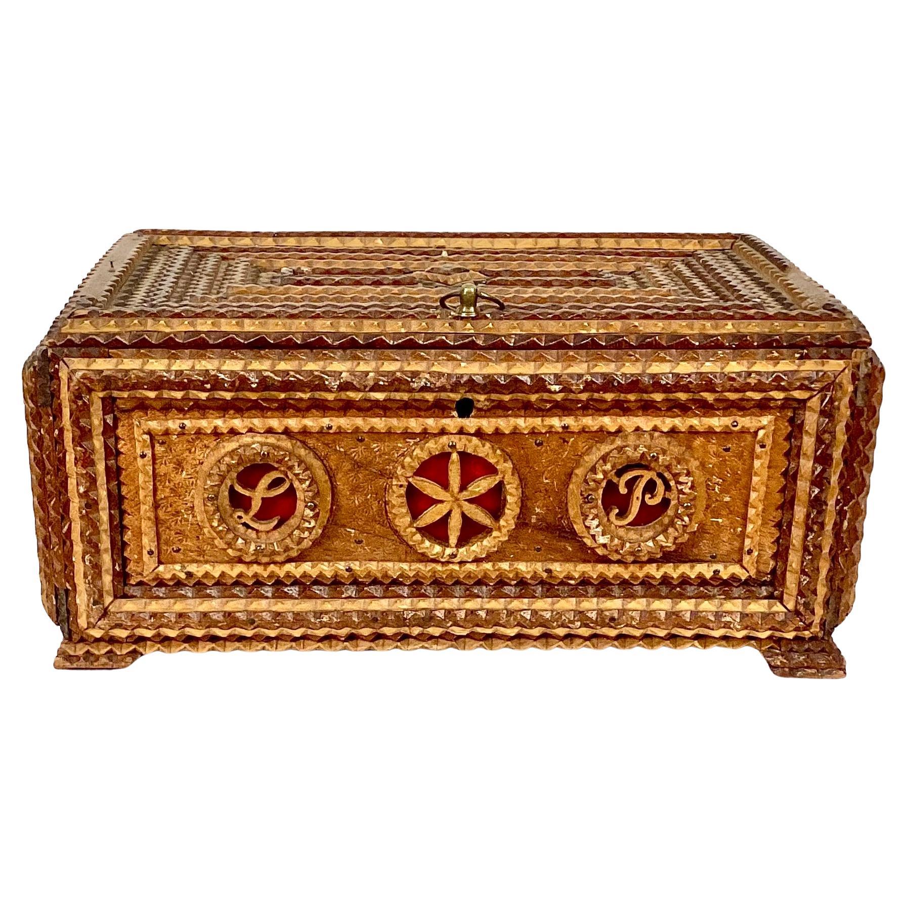 Late 19th Century Tramp Art Box For Sale 3