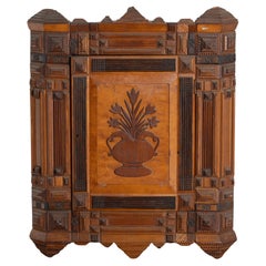 Late 19th Century Tramp Art Hanging Corner Cabinet