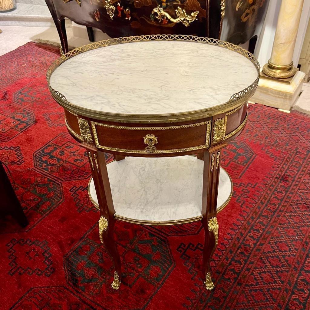 Late 19th Century Transition Louis XV Style Gueridon in Marble with Two Tiers 1