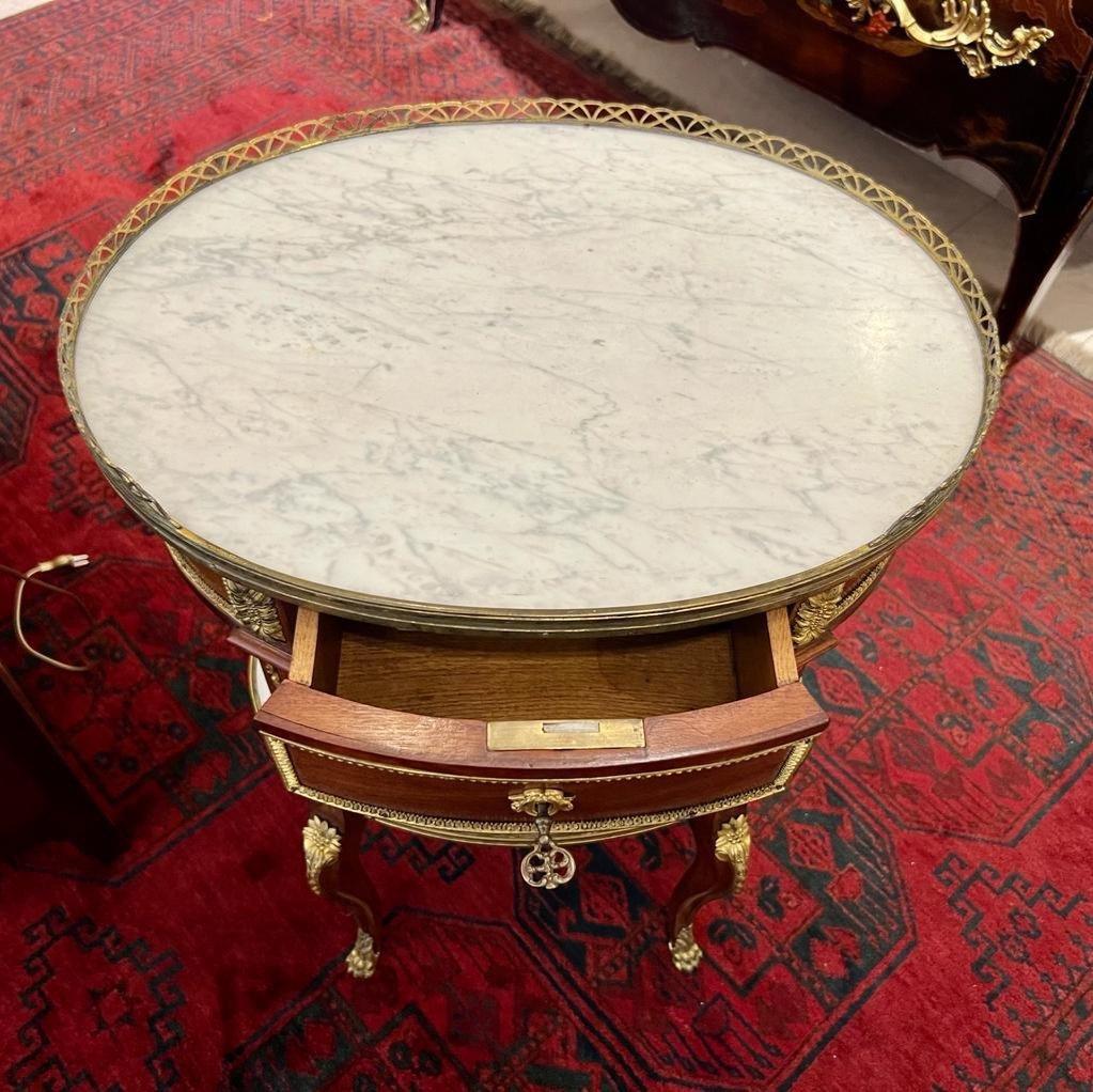 Late 19th Century Transition Louis XV Style Gueridon in Marble with Two Tiers For Sale 3