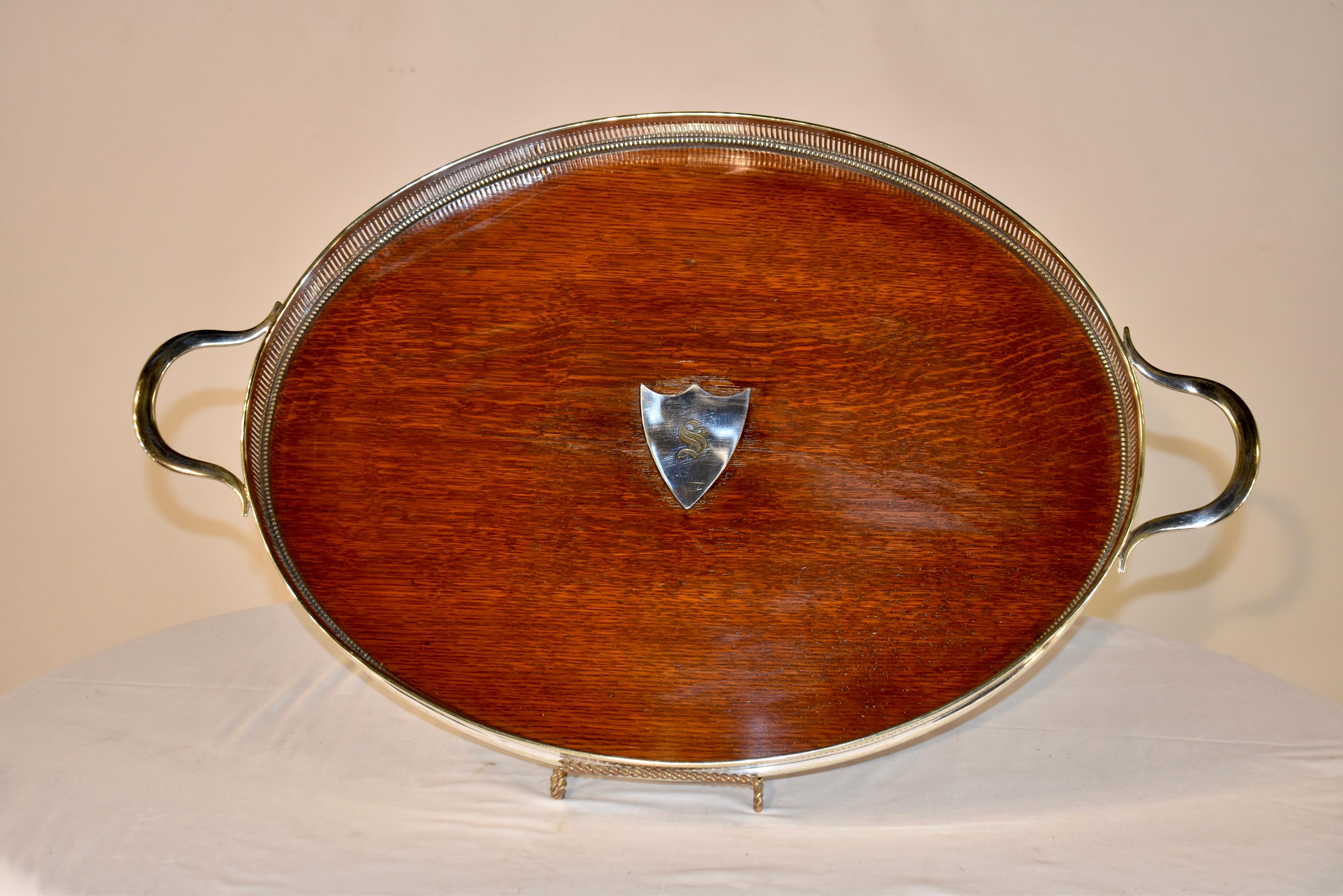 English Late 19th Century Treen Gallery Tray For Sale