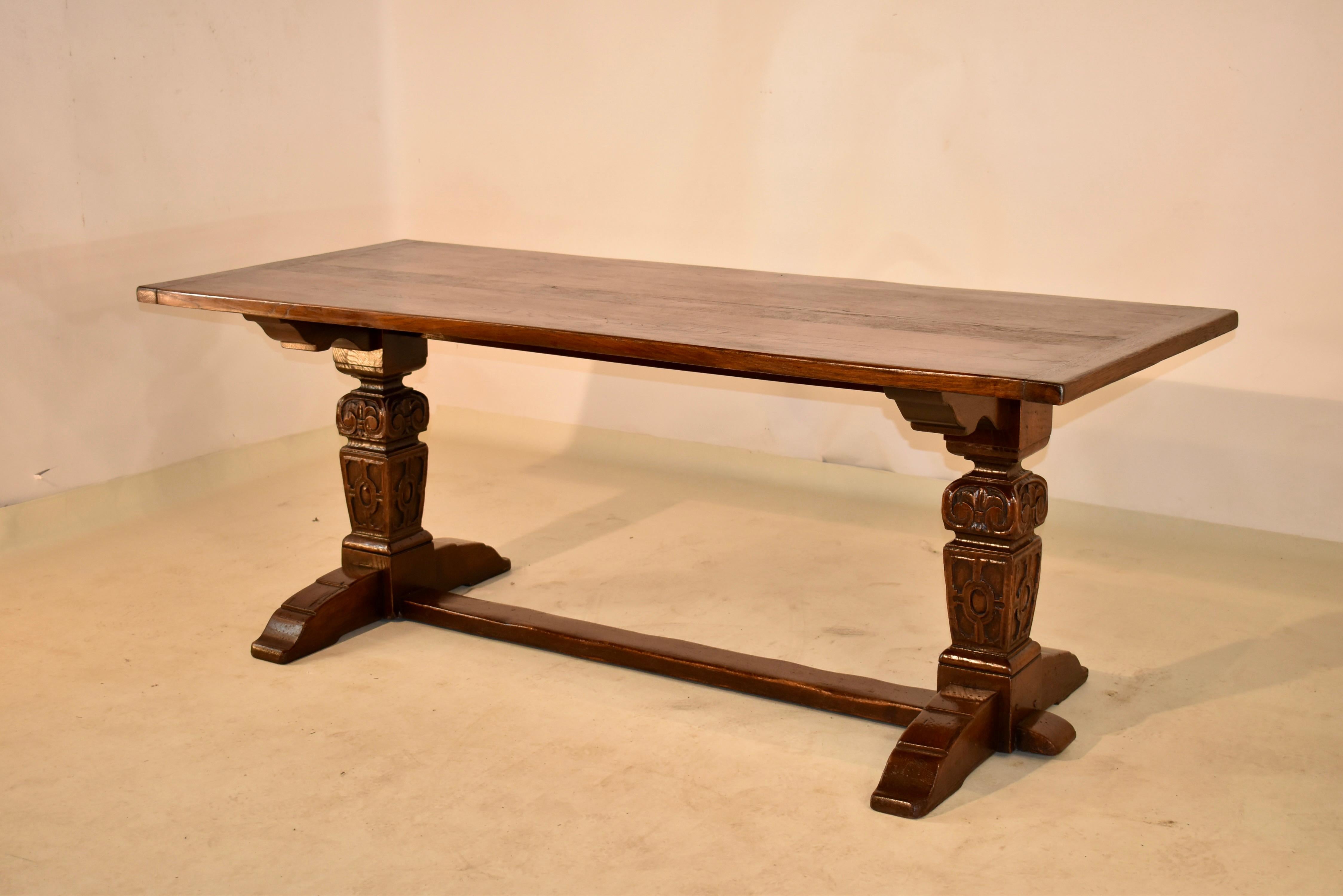 Victorian Late 19th Century Trestle Table