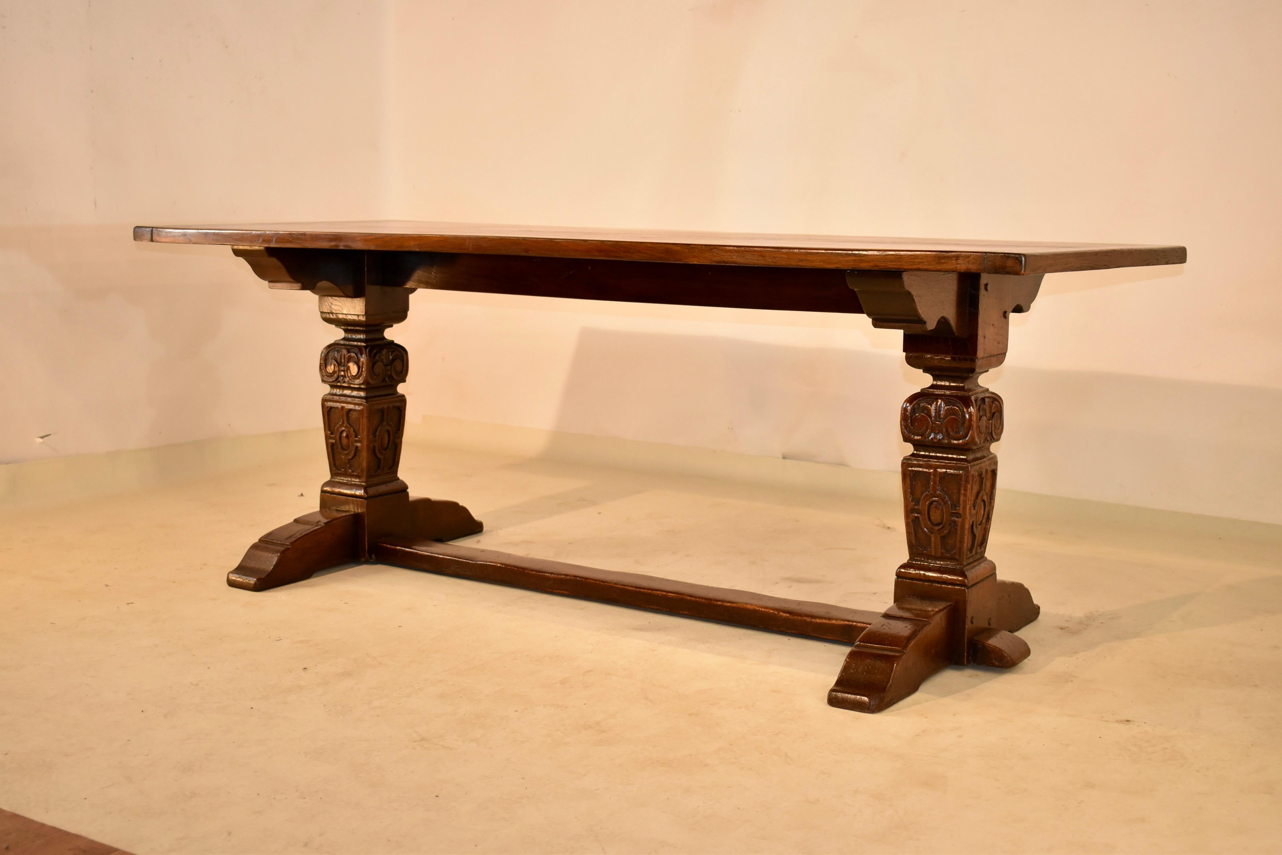 English Late 19th Century Trestle Table